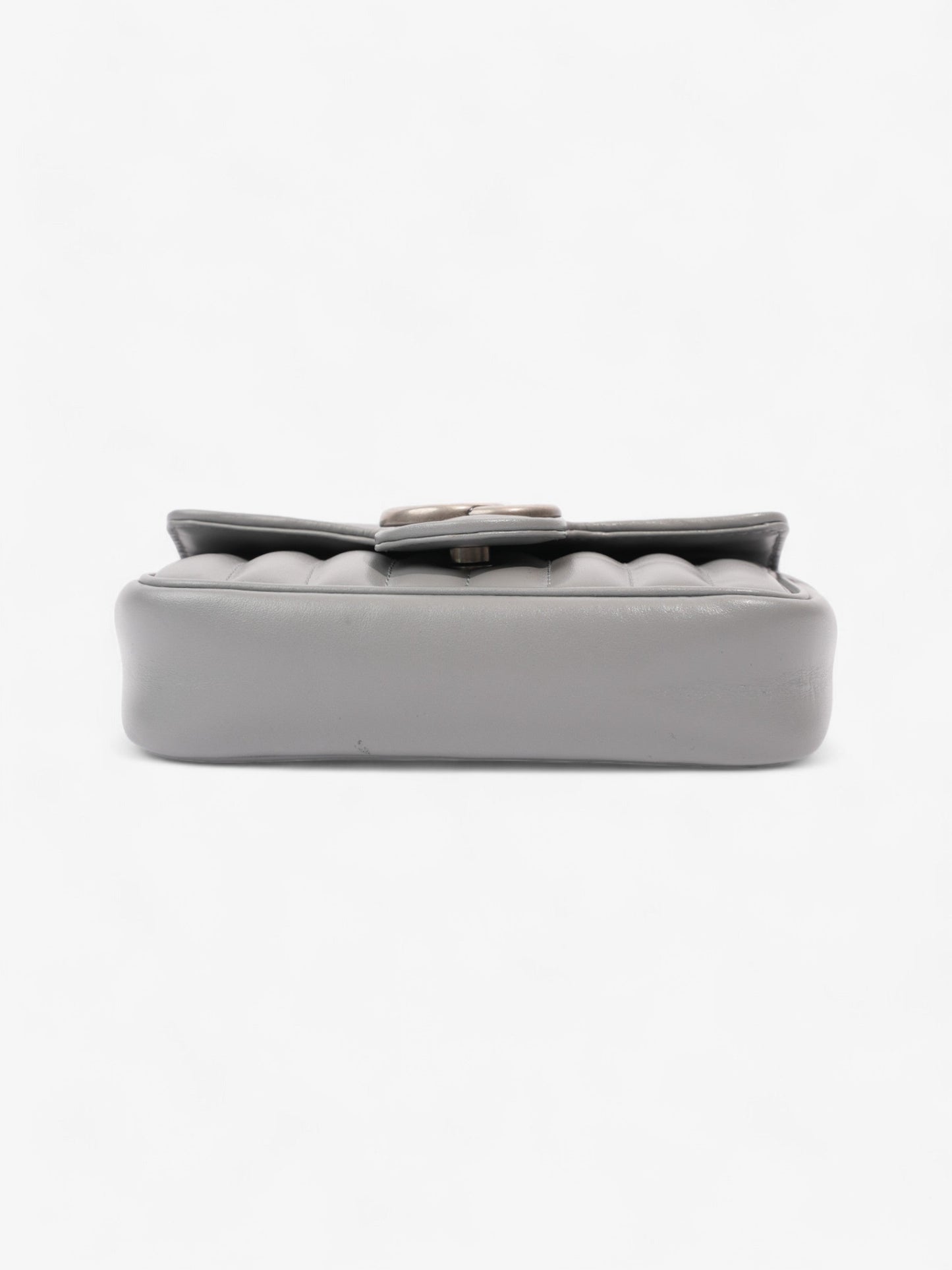 Gucci GG Marmont Grey Matelasse Leather Super Mini