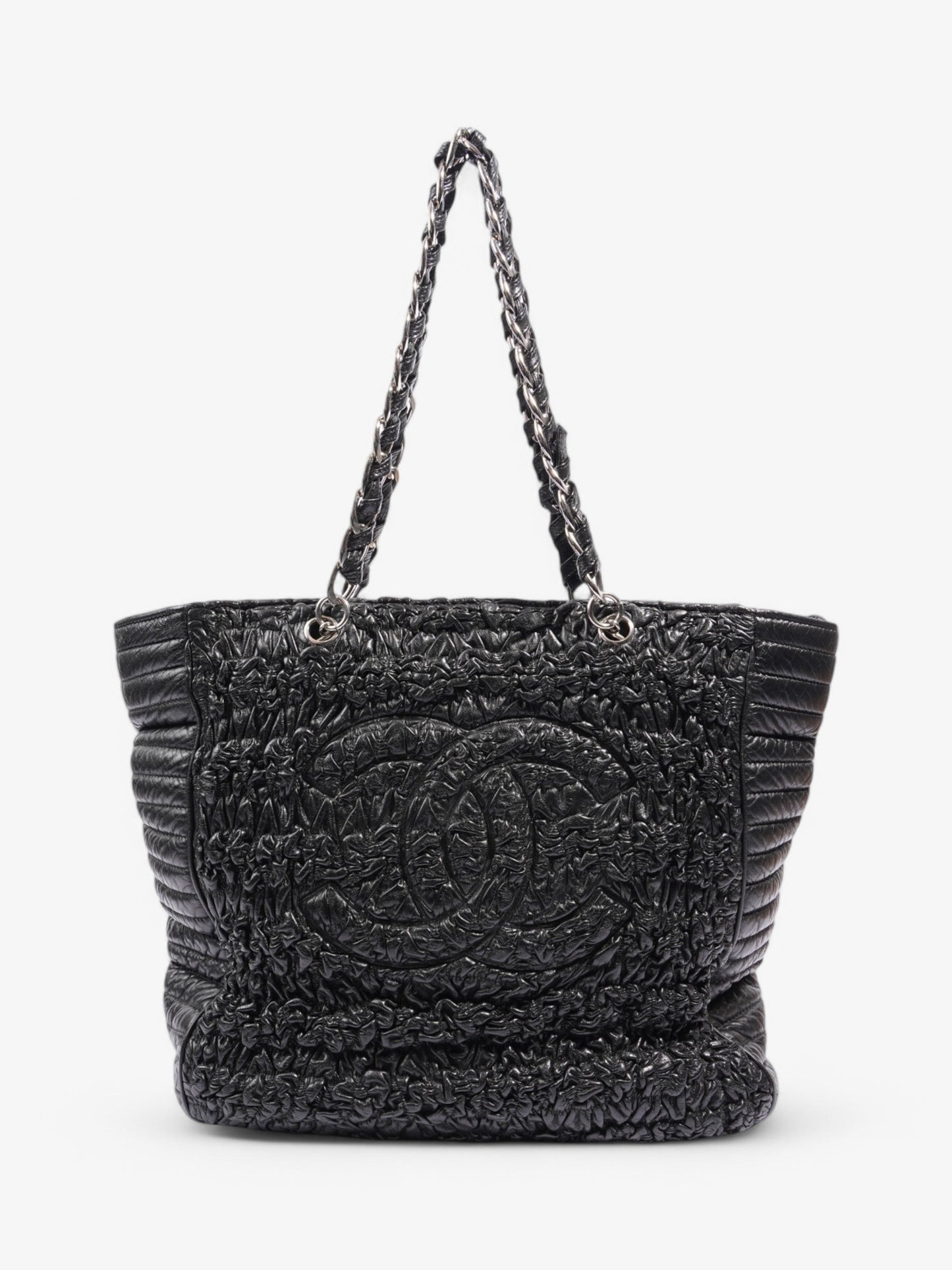 Chanel Astrakhan Shopping Bag Black Lambskin Leather