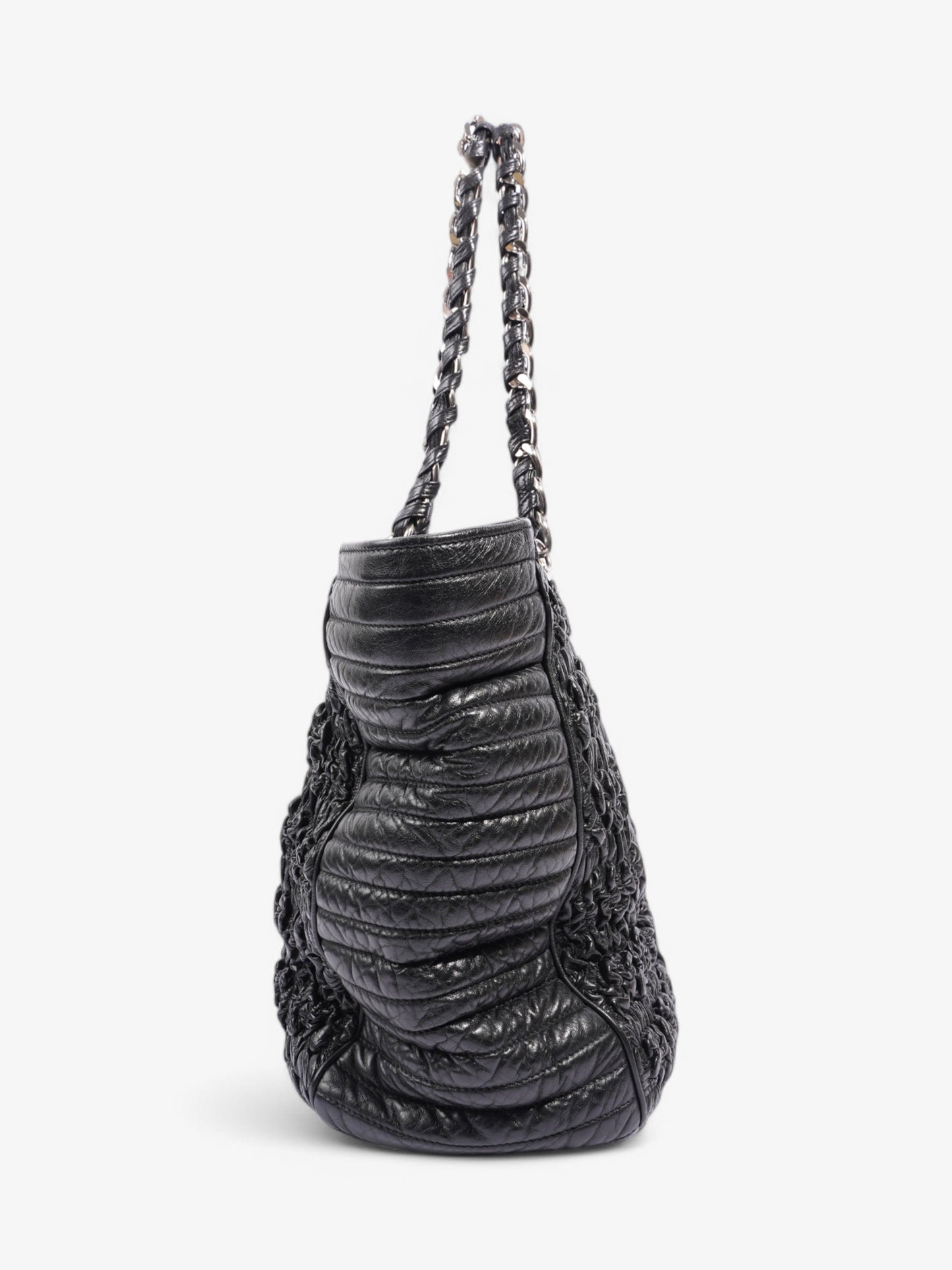 Chanel Astrakhan Shopping Bag Black Lambskin Leather