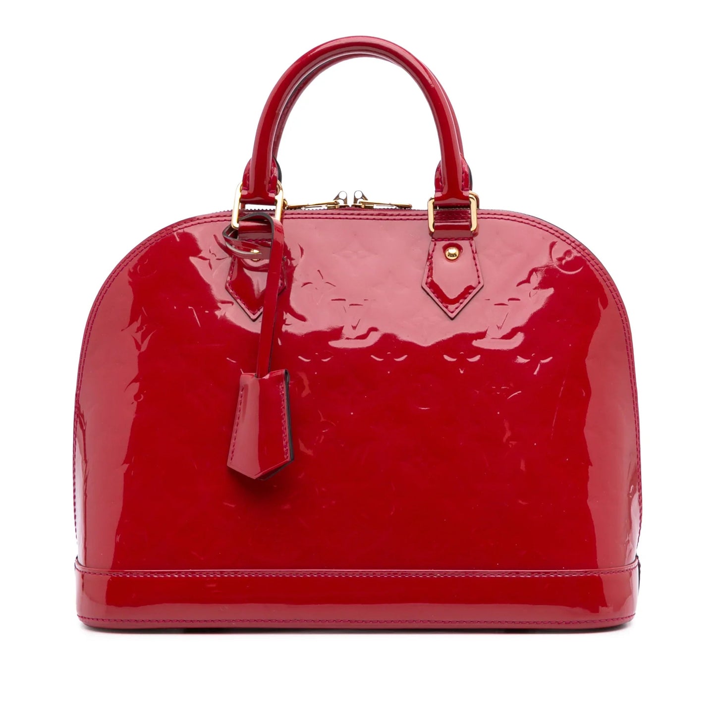 Red Louis Vuitton Monogram Vernis Alma PM Handbag