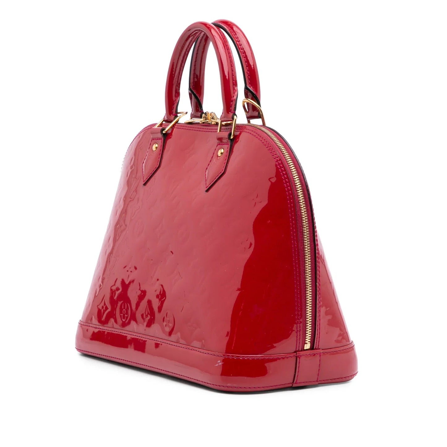Red Louis Vuitton Monogram Vernis Alma PM Handbag