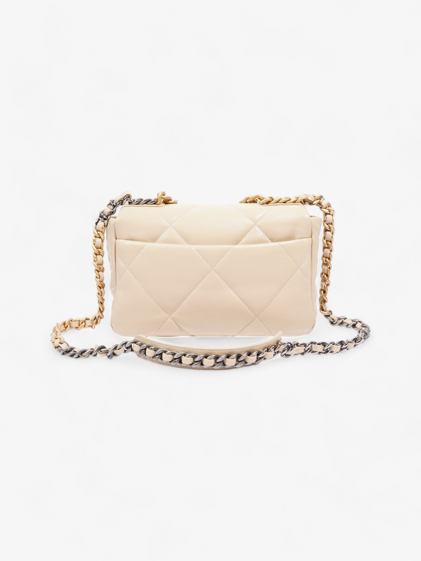 Chanel 19 Flap Beige Lambskin Leather Medium