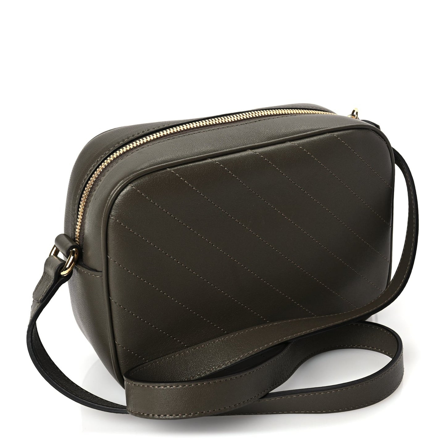 Gucci Sakai Be Green Calfskin Diagonal Stitched Small Blondie Shoulder Bag Craclet Brown