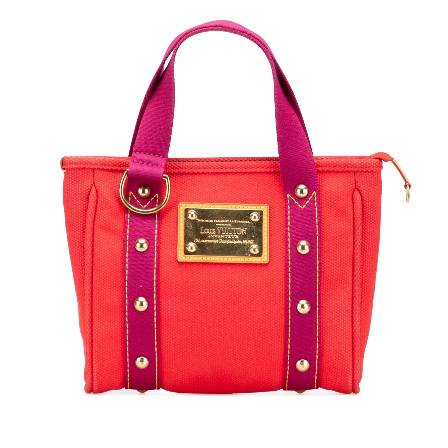 Red Louis Vuitton Antigua Cabas PM Handbag