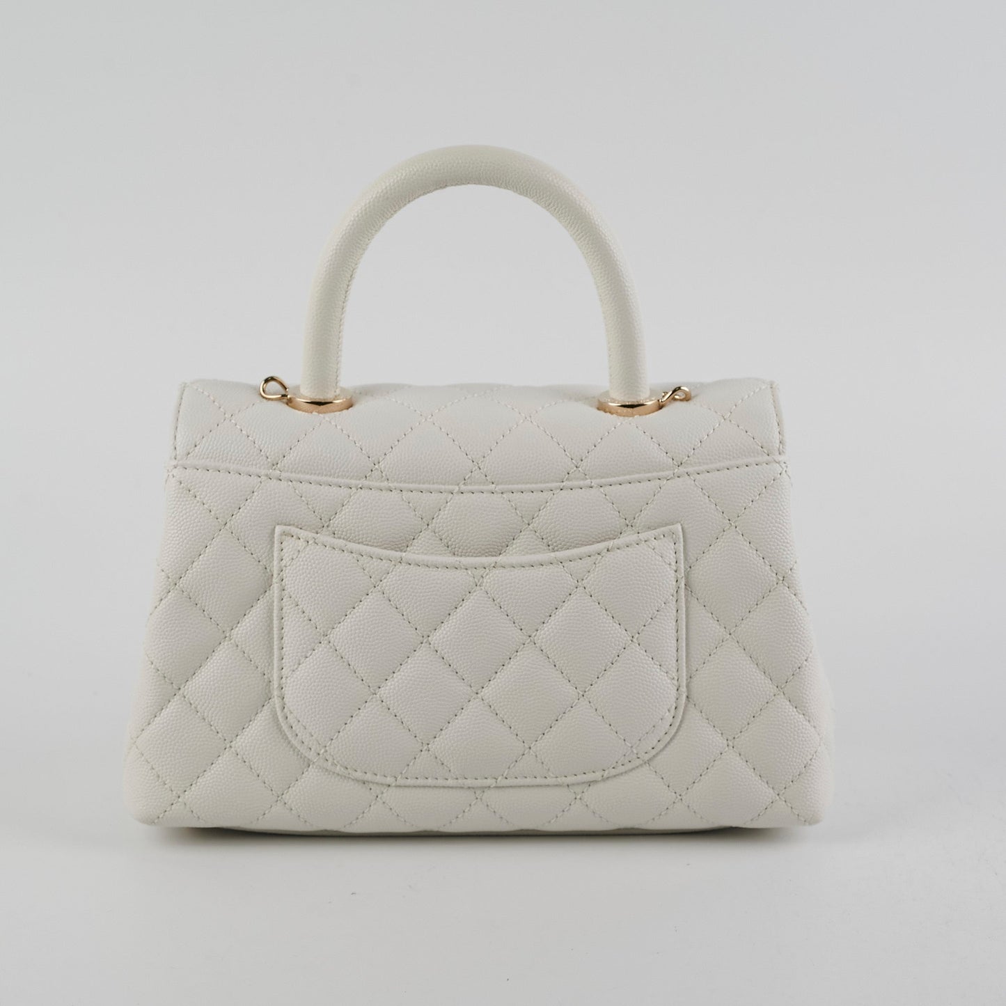 Chanel Coco Handle Small Caviar White