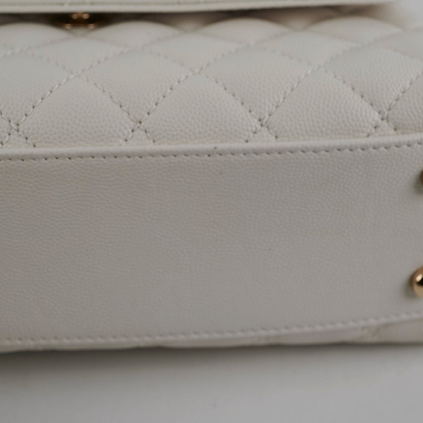 Chanel Coco Handle Small Caviar White