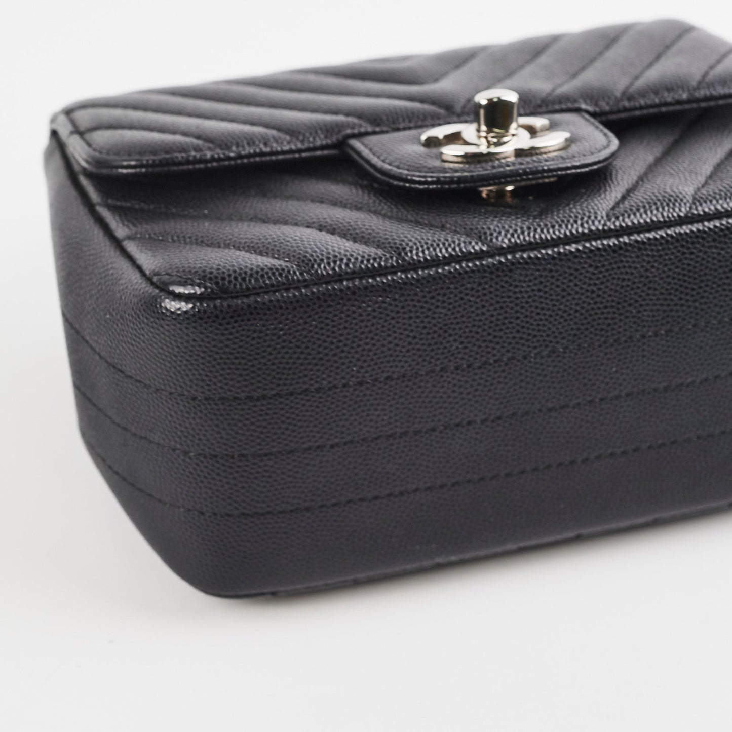 Chanel Mini Square Flap Black Caviar