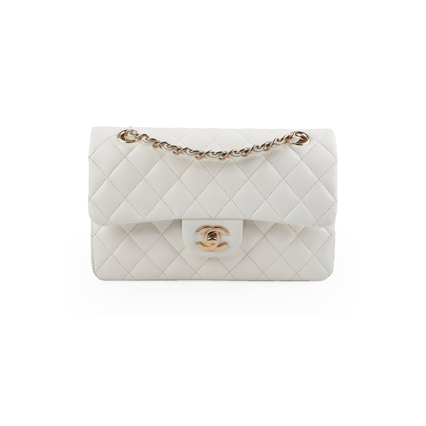 Chanel Classic Flap Small Caviar White
