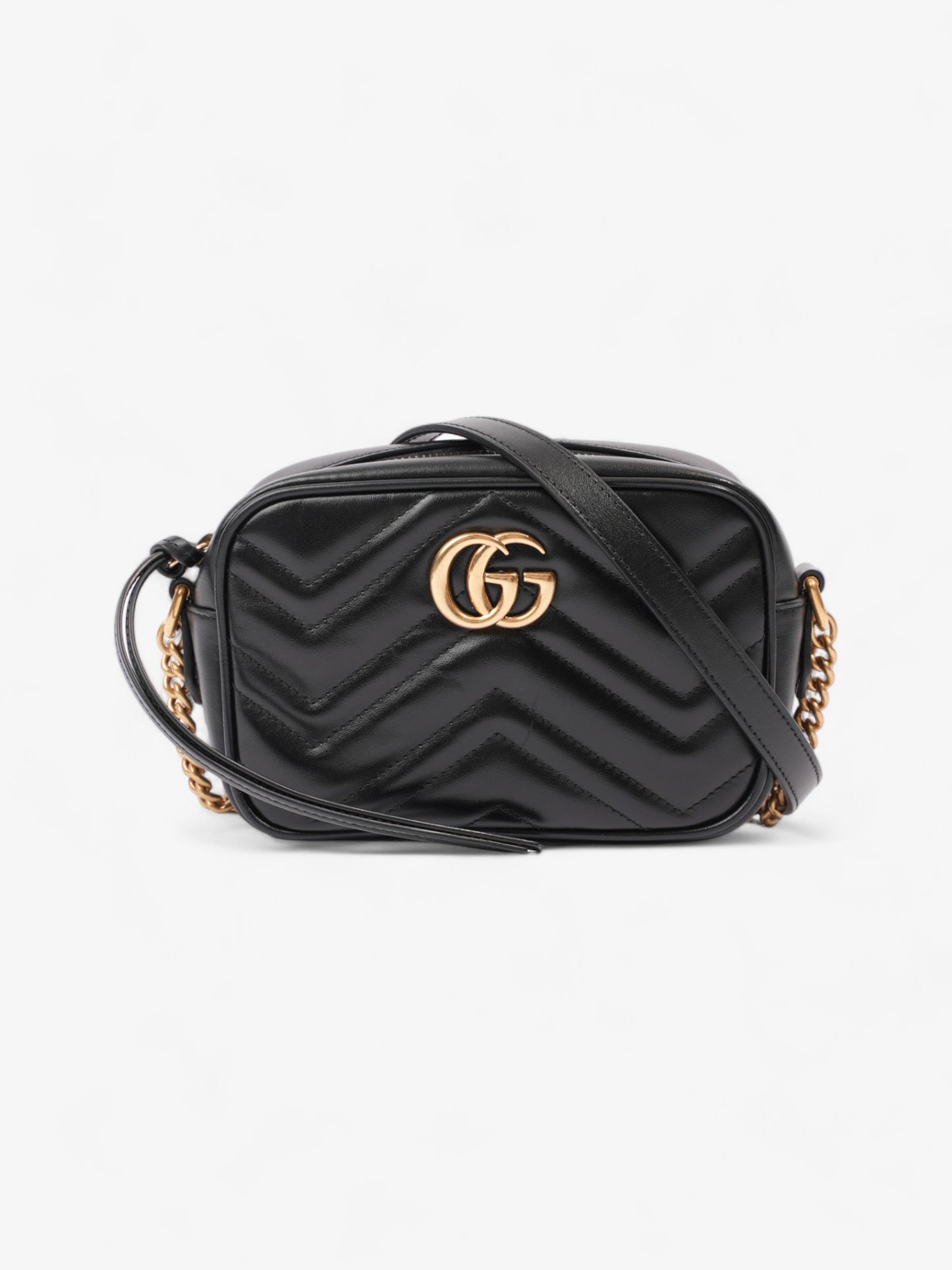 Gucci GG Marmont Black Matelasse Leather Mini