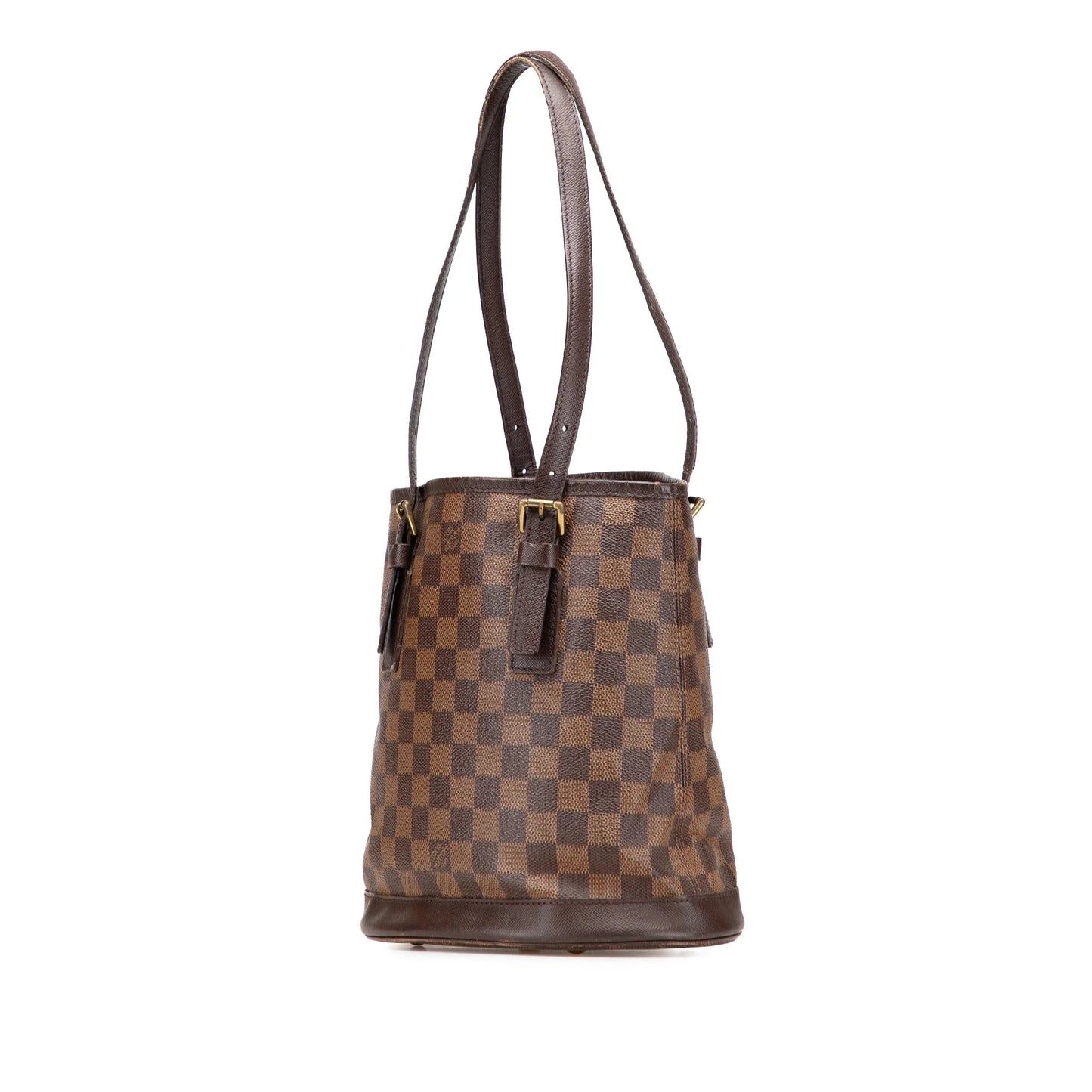 Brown Louis Vuitton Damier Ebene Marais Bucket Bag