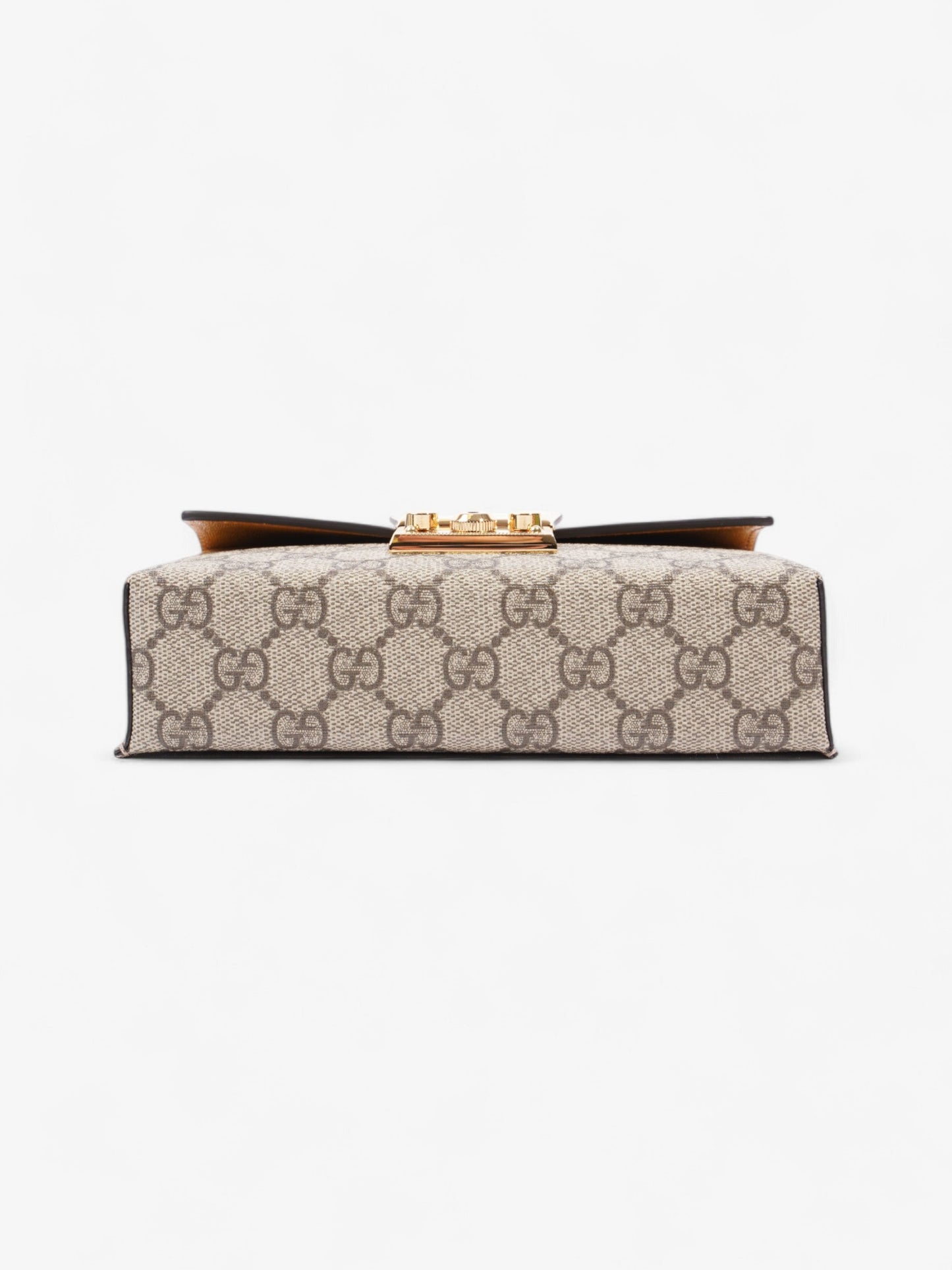 Gucci Padlock Top Handle GG Supreme / Cream / Mustard Calfskin Leather Mini