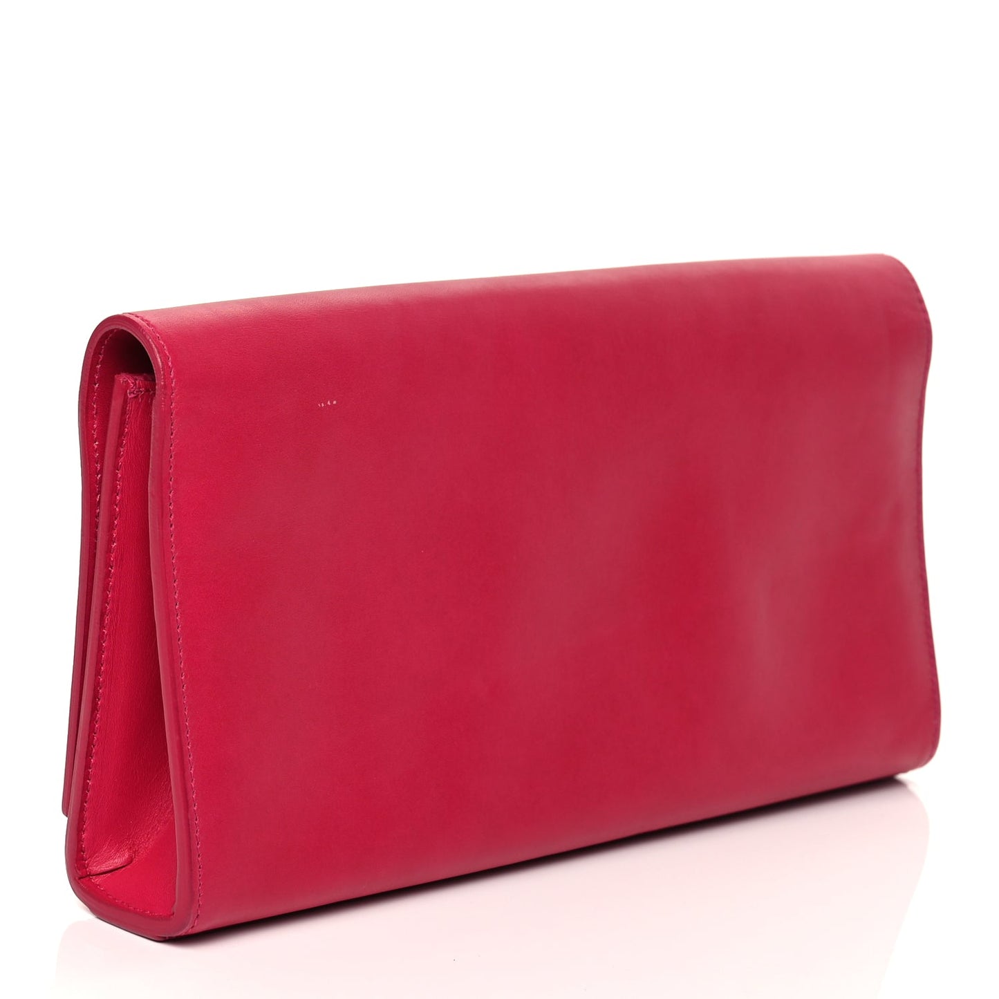 Saint Laurent Smooth Calfskin Classic Monogram Cassandre Clutch Lipstick Fuchsia