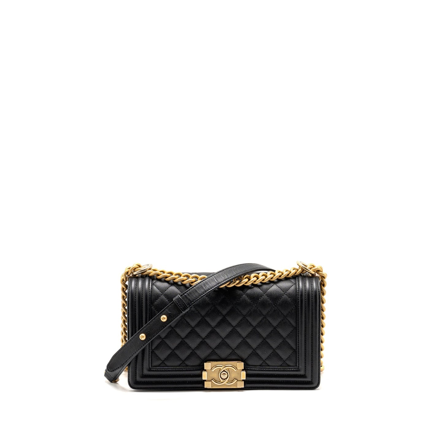 CHANEL Medium Boy Bag Caviar Black