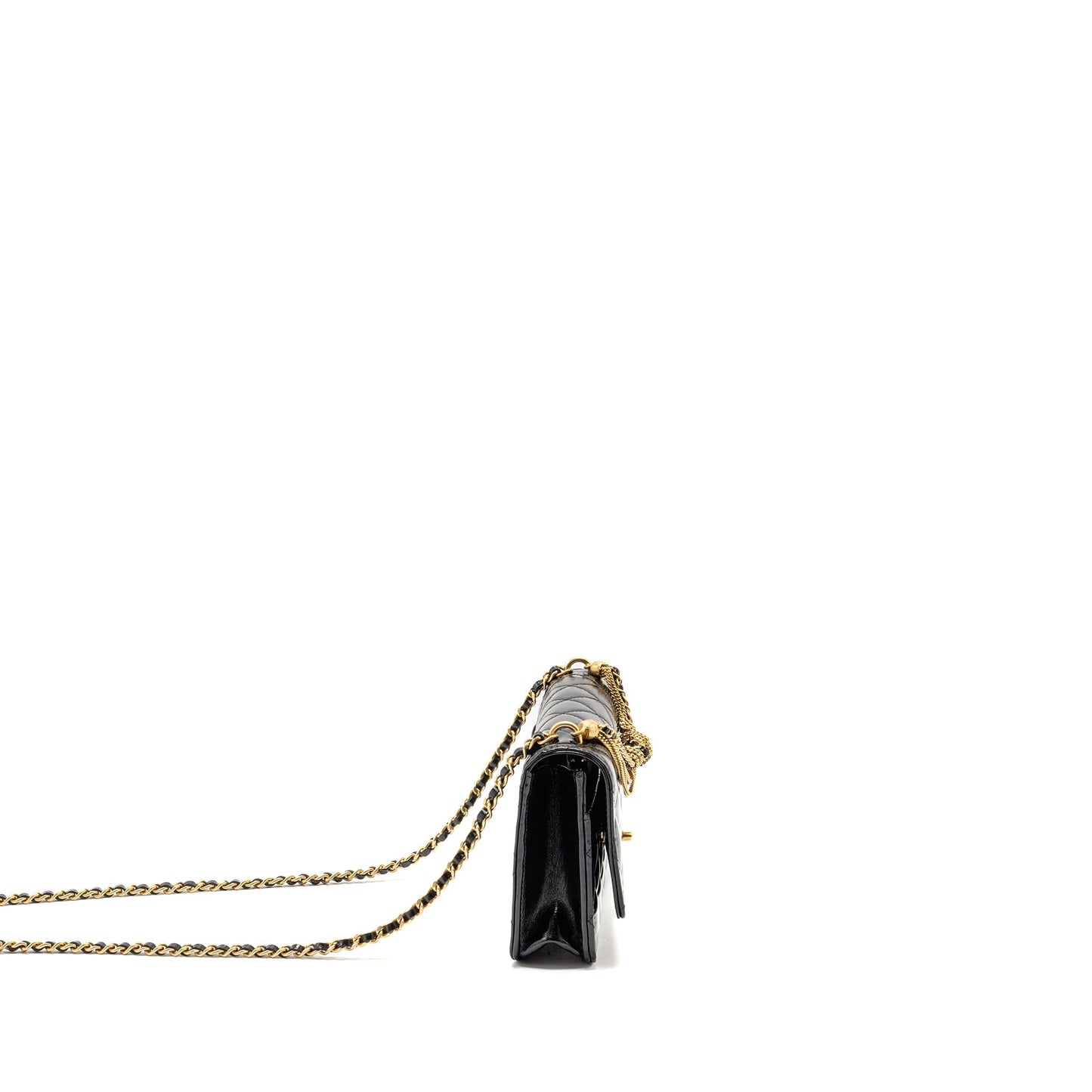 Chanel 24A Wallet On Chain Shiny Calfskin Black  (Microchip)
