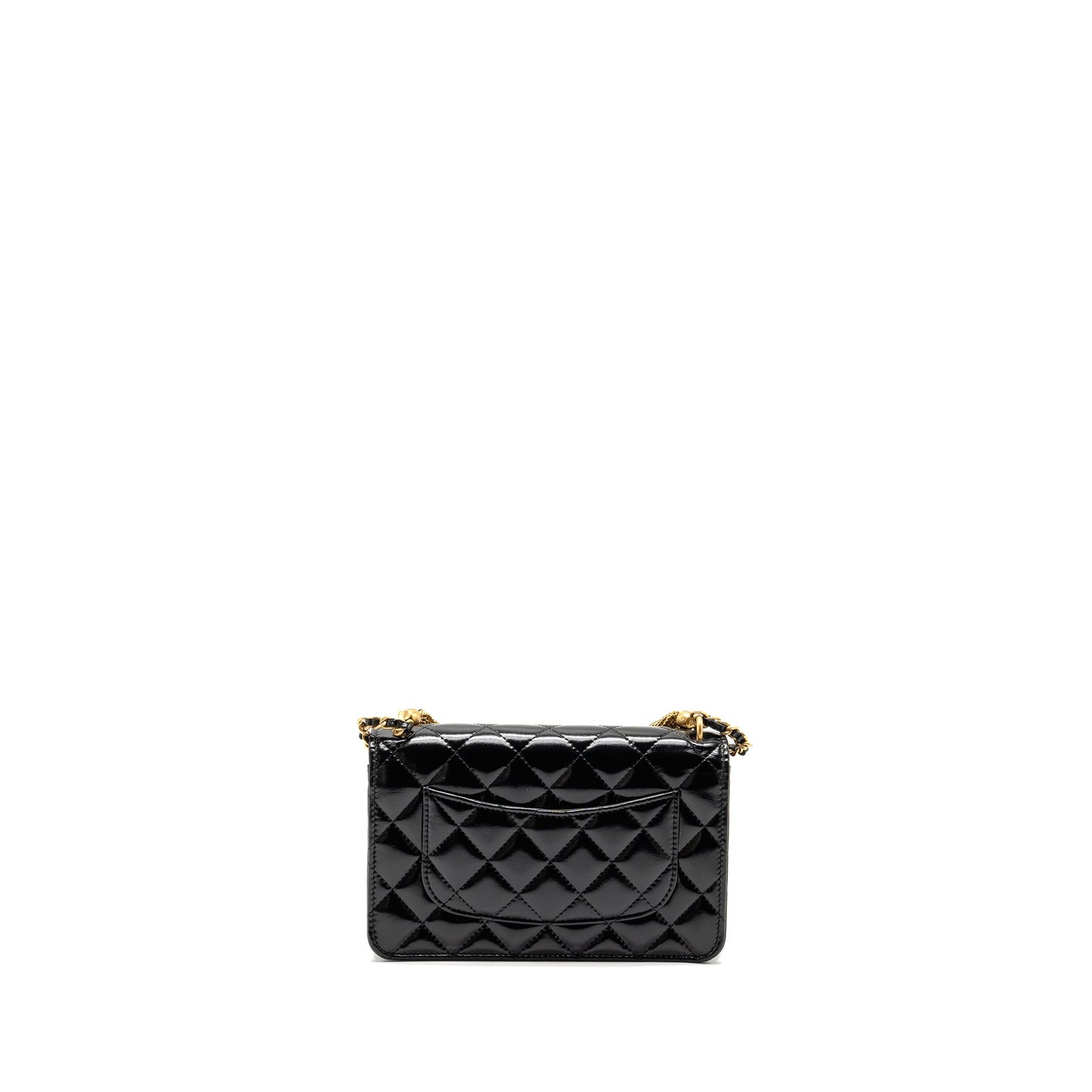 Chanel 24A Wallet On Chain Shiny Calfskin Black  (Microchip)