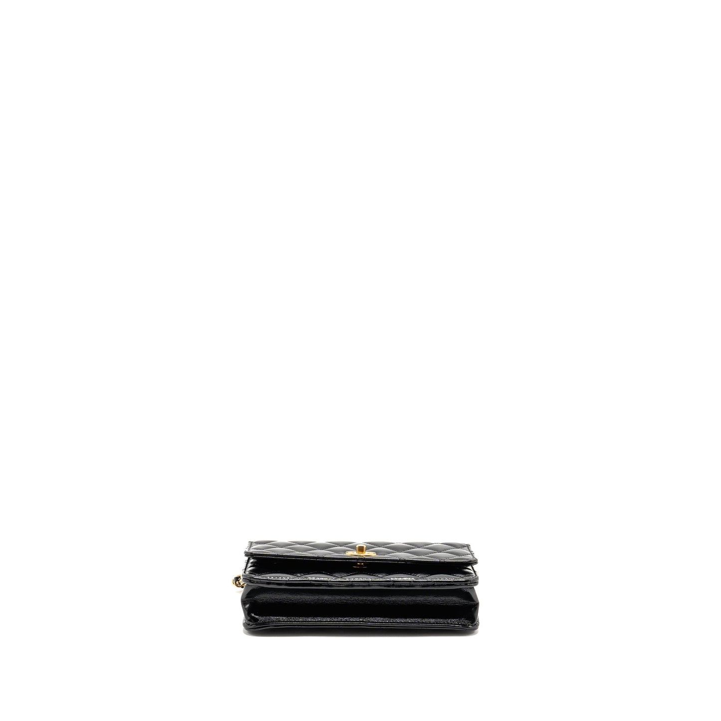 Chanel 24A Wallet On Chain Shiny Calfskin Black  (Microchip)