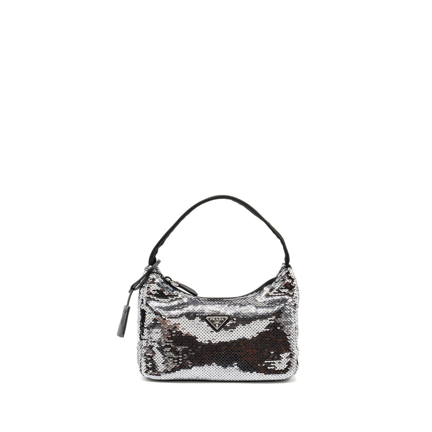 Prada Re-Edition Mini Purse Sequin Argento