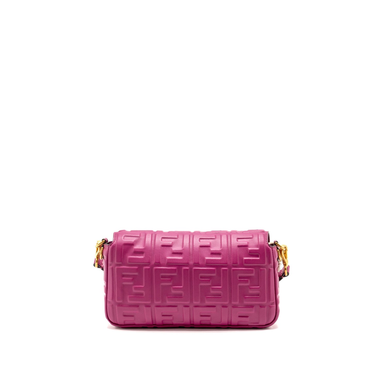 Fendi Baguette Purse Embossed Nappa Leather Pink
