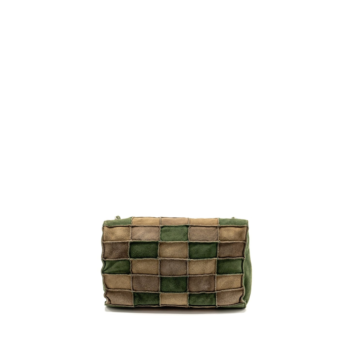 Chanel 2.55 Patchwork Single Flap Bag Suede Dark Green