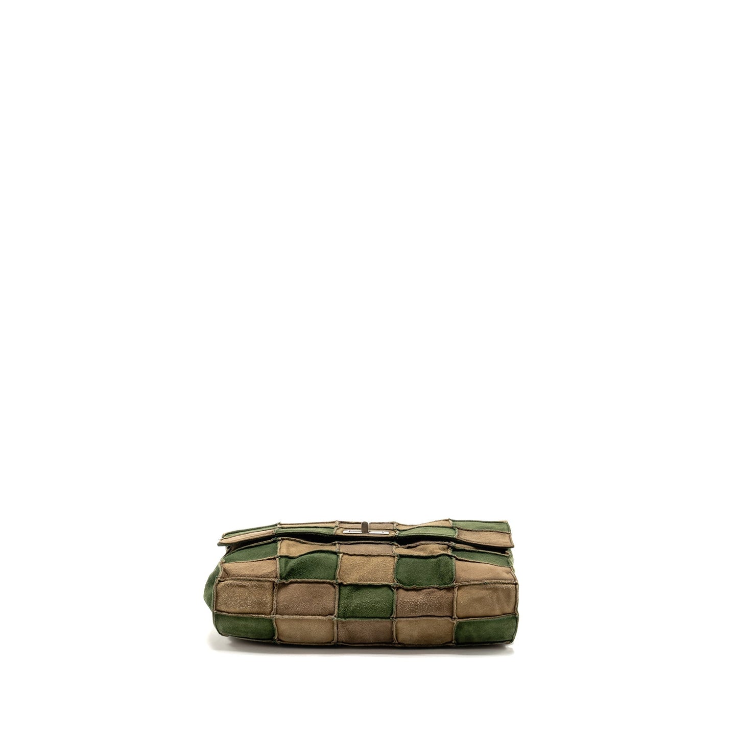 Chanel 2.55 Patchwork Single Flap Bag Suede Dark Green