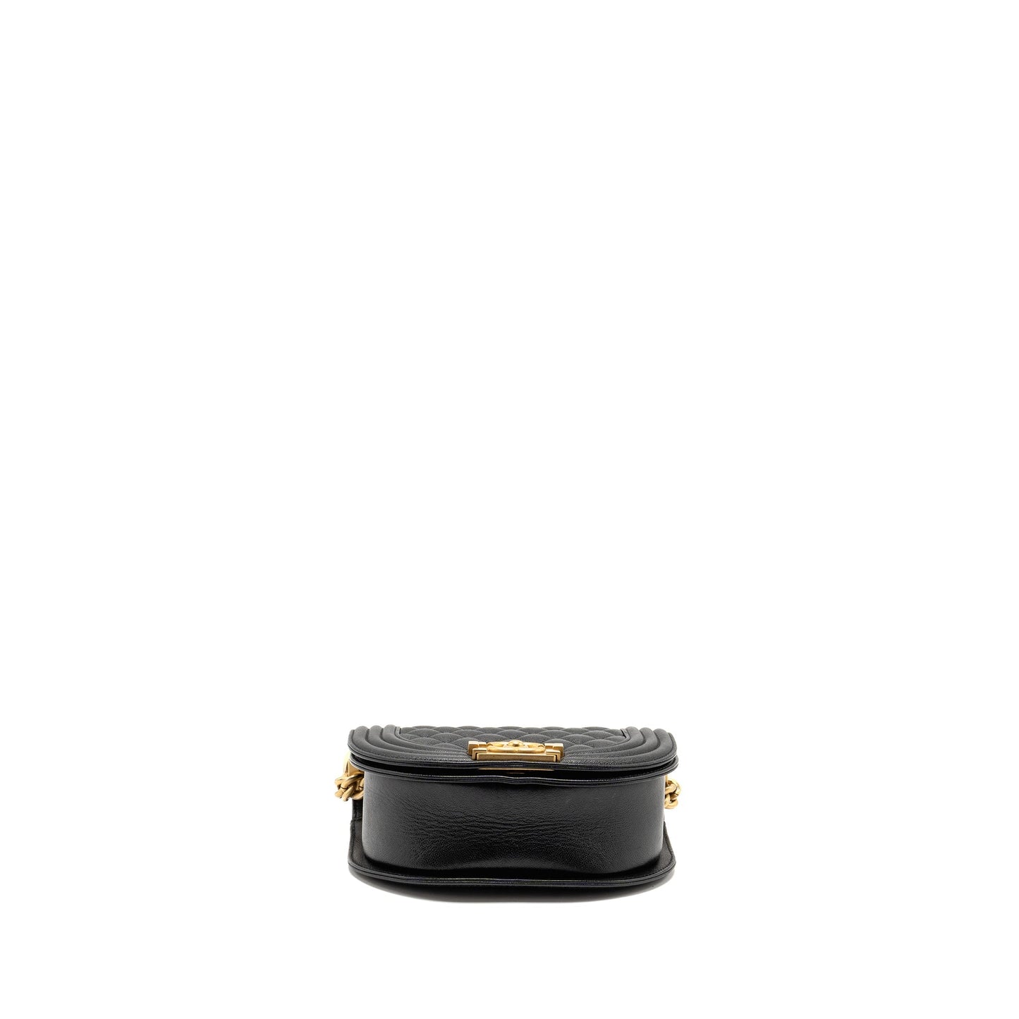Chanel 22A Round Boy Messenger Bag Caviar Black  (Microchip)