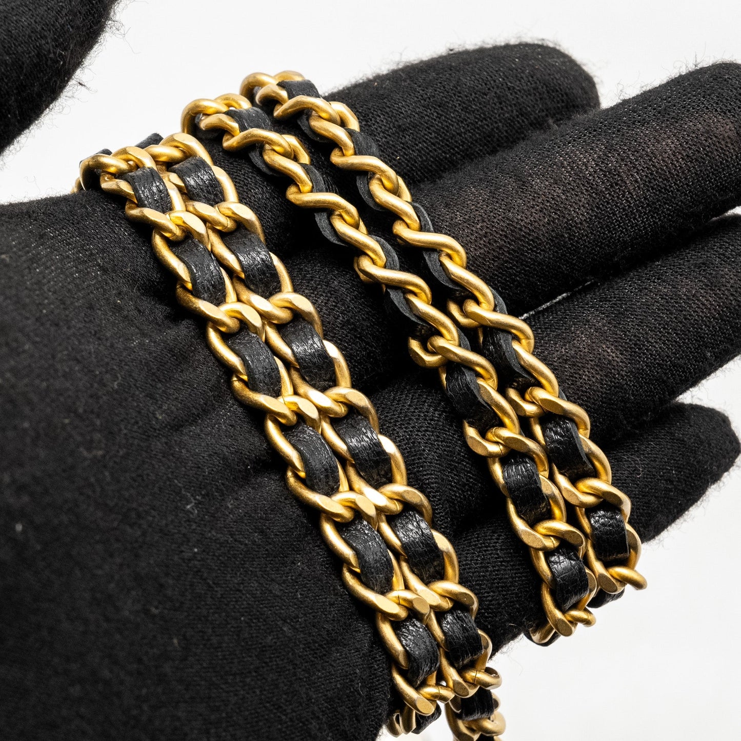 Chanel Quilted Pearl Long Wallet on Chain Goatskin Black