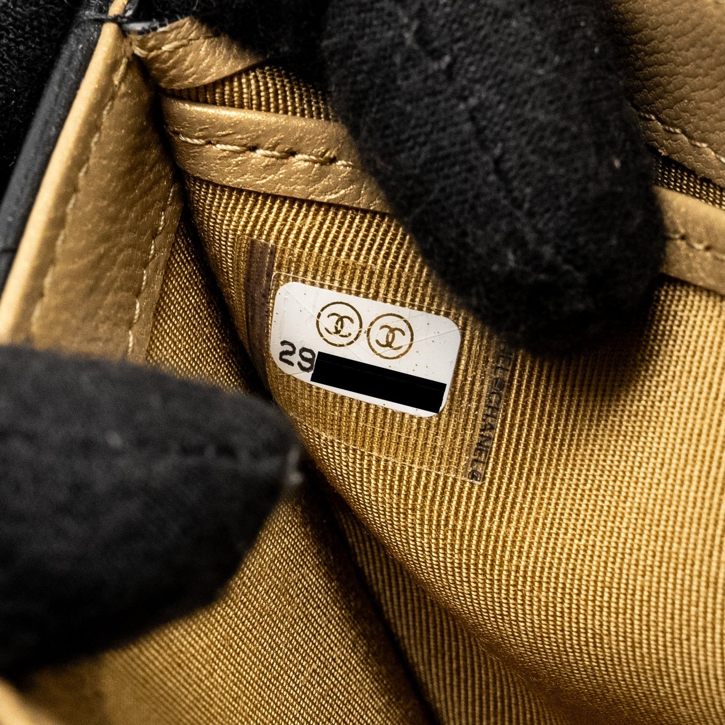 Chanel Quilted Pearl Long Wallet on Chain Goatskin Black