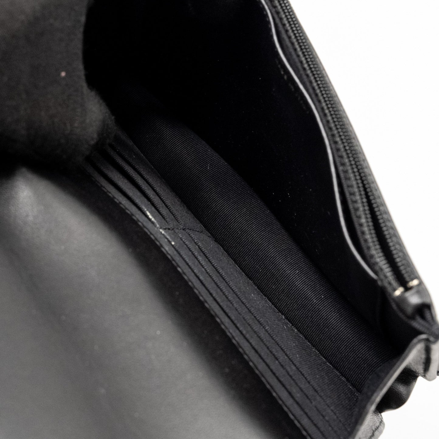Chanel Wallet On Chain with Pearl Chain Lambskin Black L (Microchip)