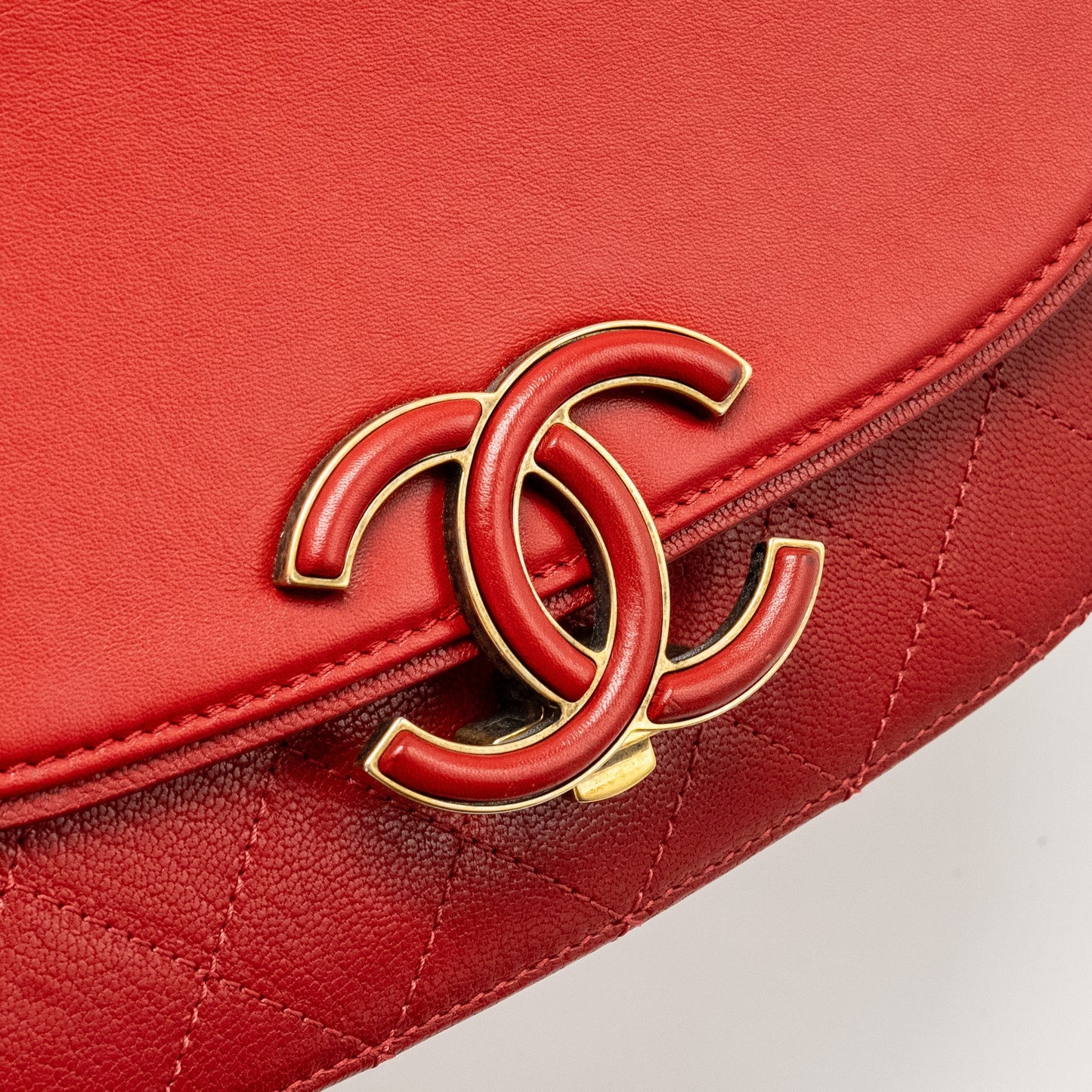 Chanel Medium Coco Curve Flap Bag Calfskin Red