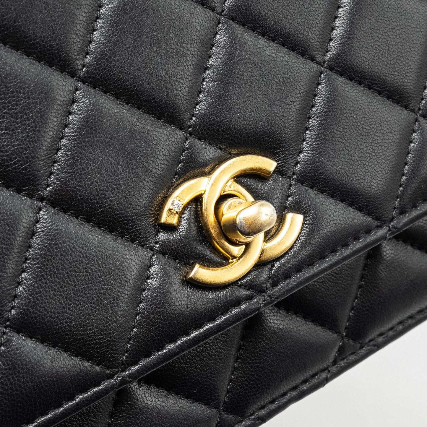 CHANEL 23A Lion Charms Wallet On Chain Lambskin Black  (microchip)