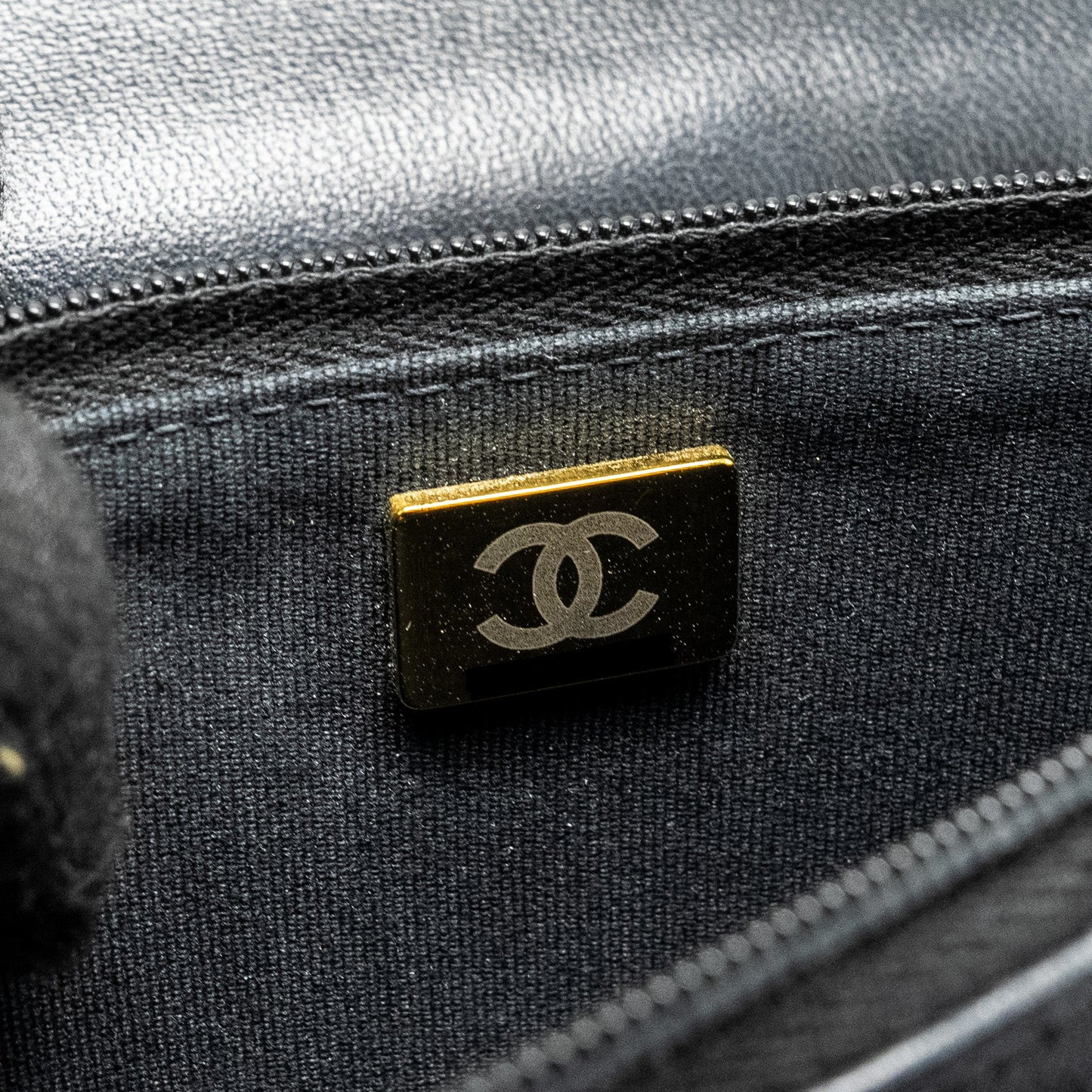 CHANEL 23A Lion Charms Wallet On Chain Lambskin Black  (microchip)