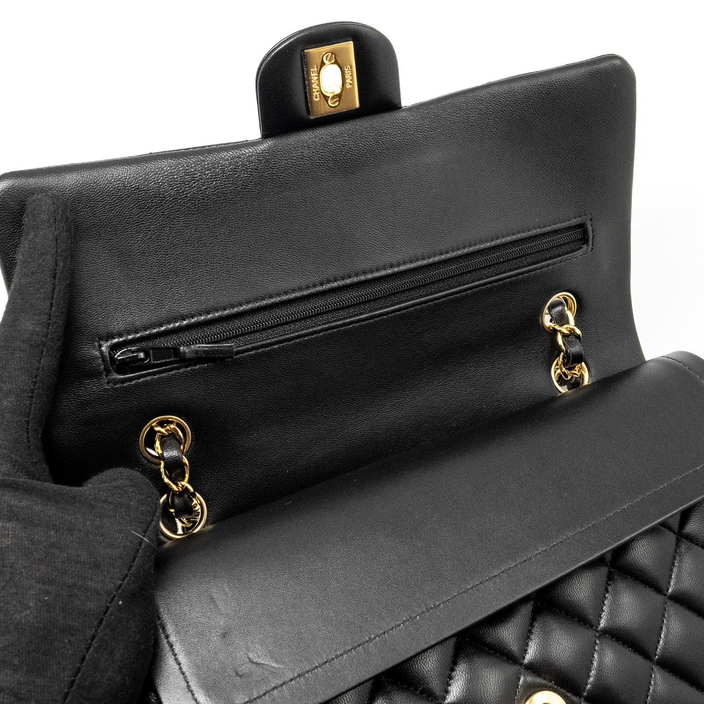 Chanel Medium Classic Double Flap Bag Lambskin Black
