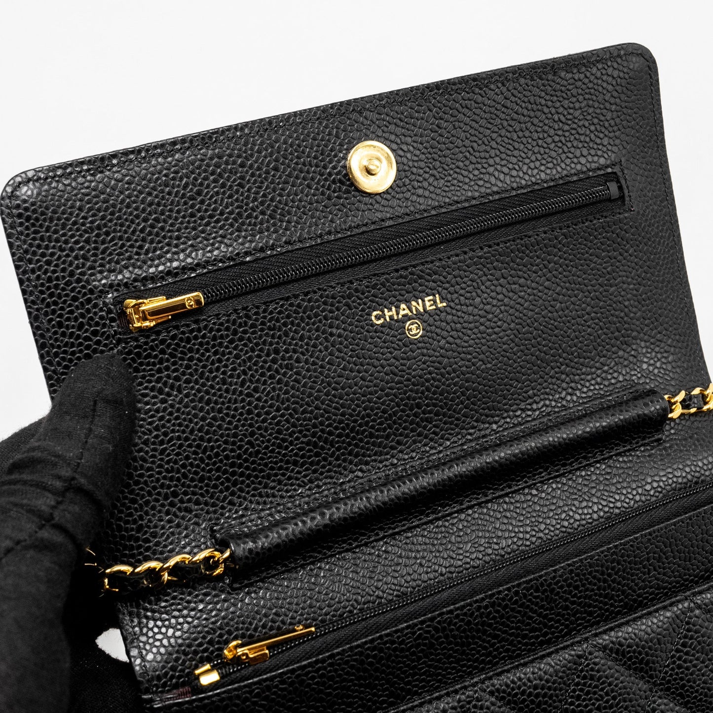 Chanel Classic Wallet on Chain Caviar Black