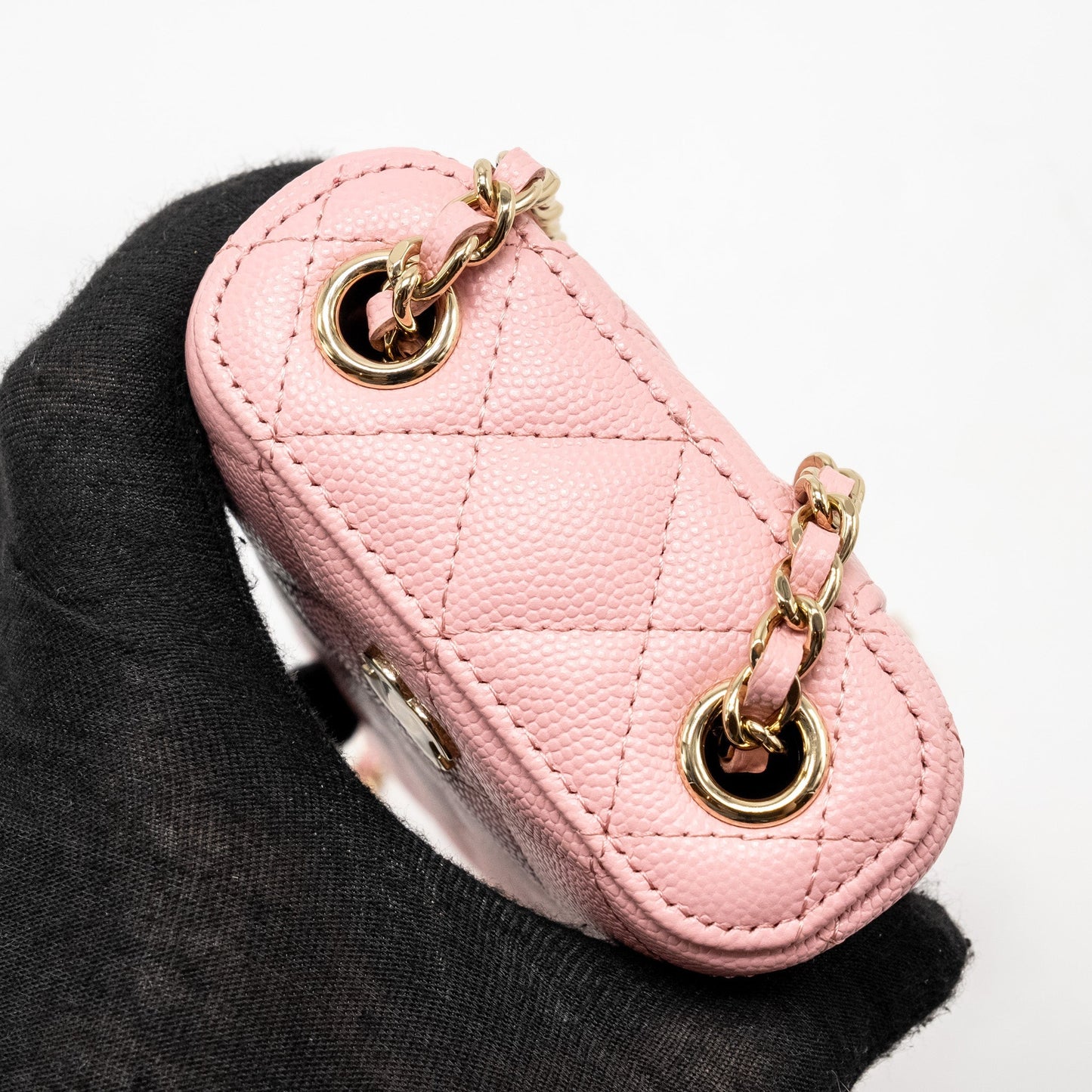 Chanel Vanity Phone Holder With Chain Caviar Pink L