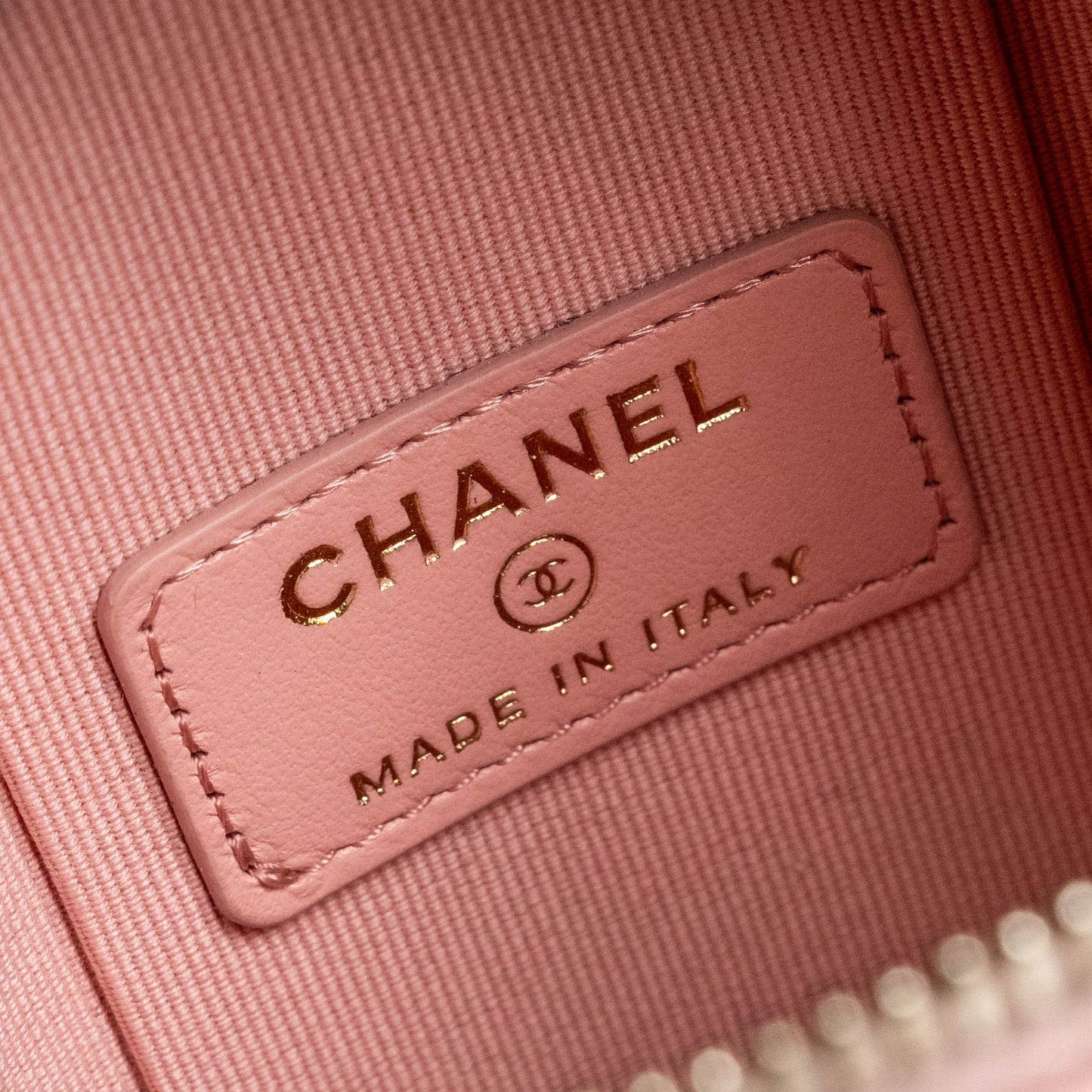 Chanel Vanity Phone Holder With Chain Caviar Pink L