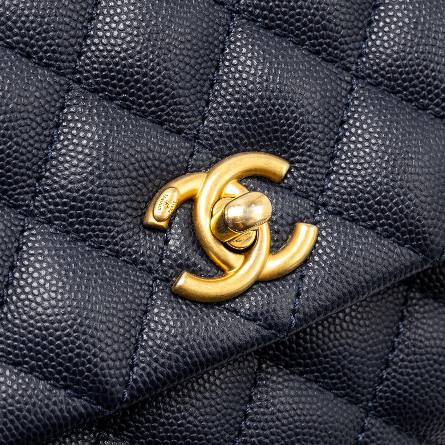 Chanel Small Coco Handle Caviar Navy