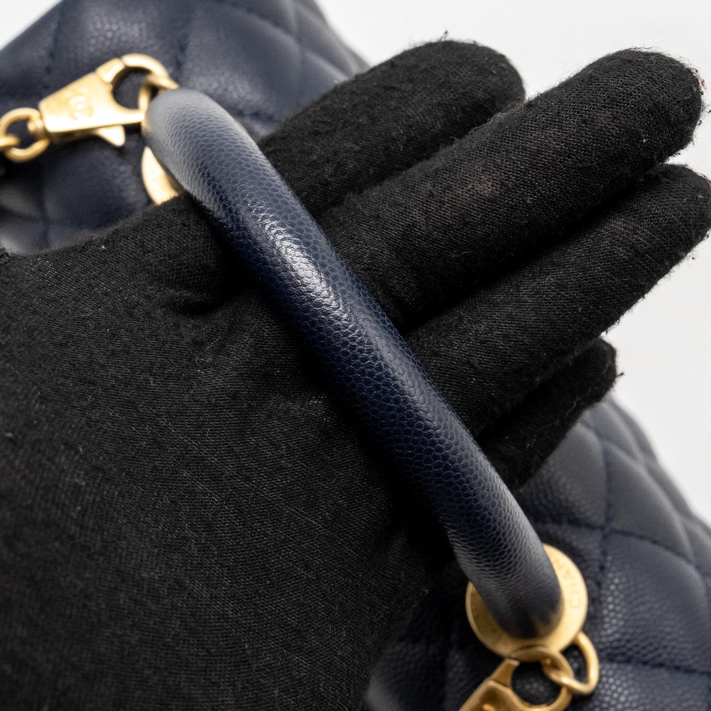 Chanel Small Coco Handle Caviar Navy