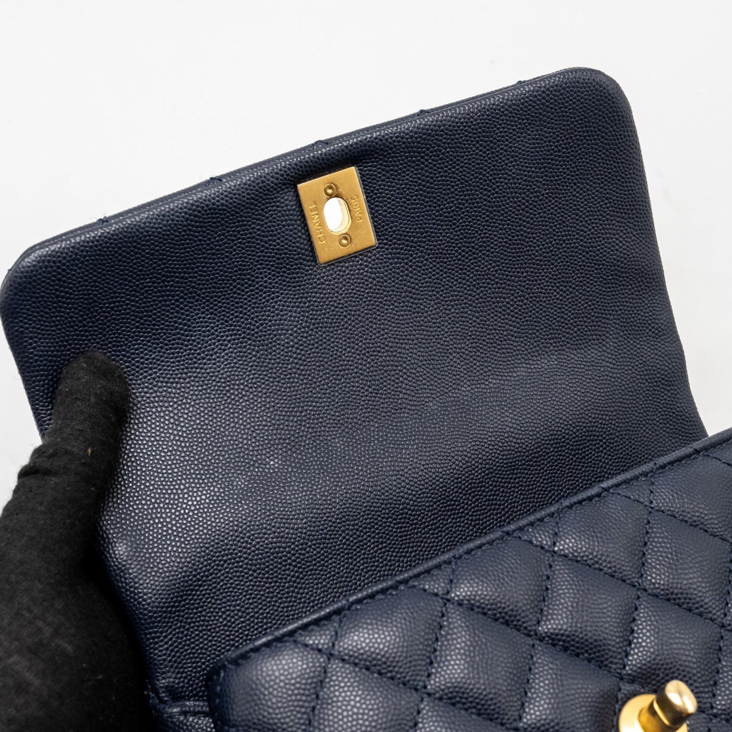 Chanel Small Coco Handle Caviar Navy