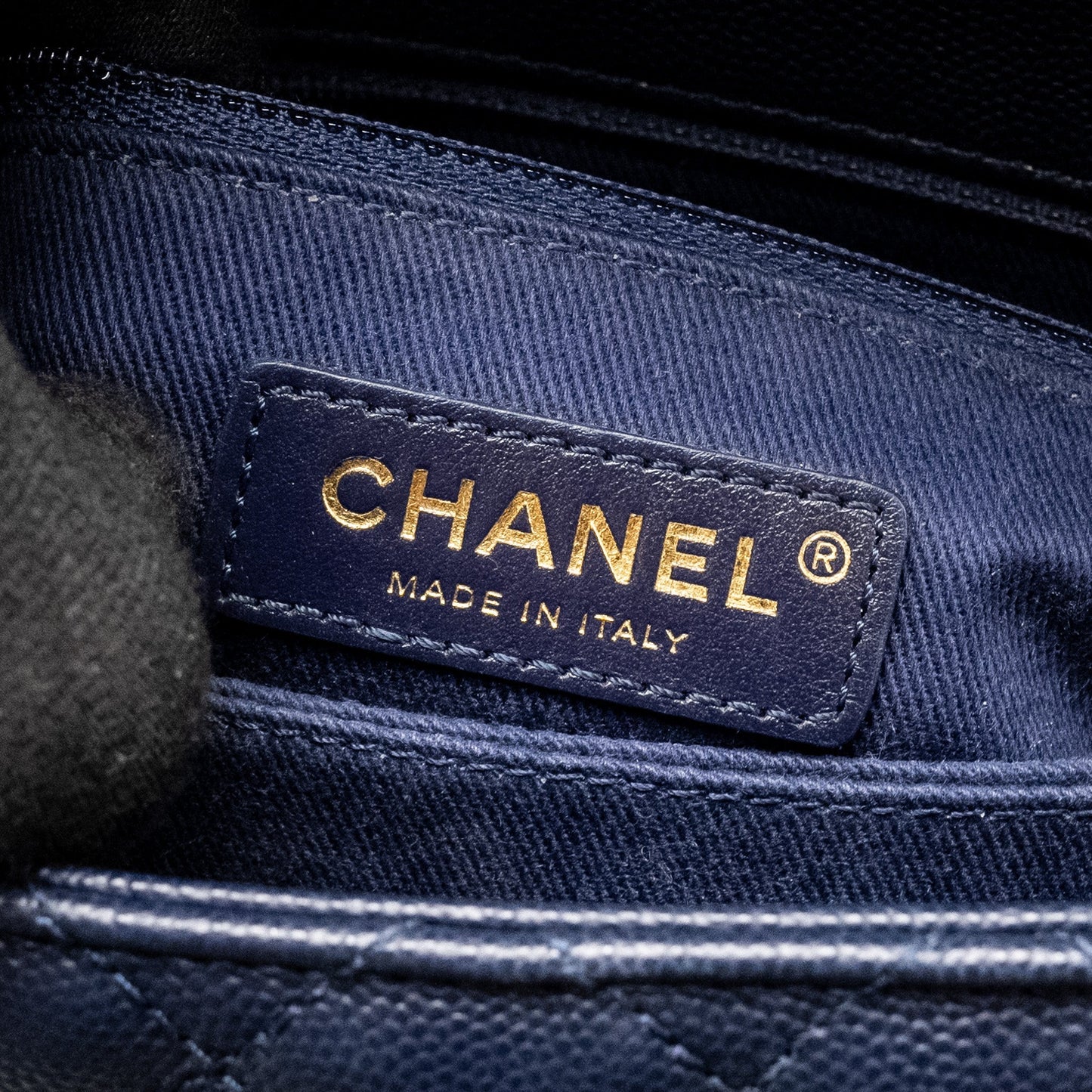 Chanel Small Coco Handle Caviar Navy