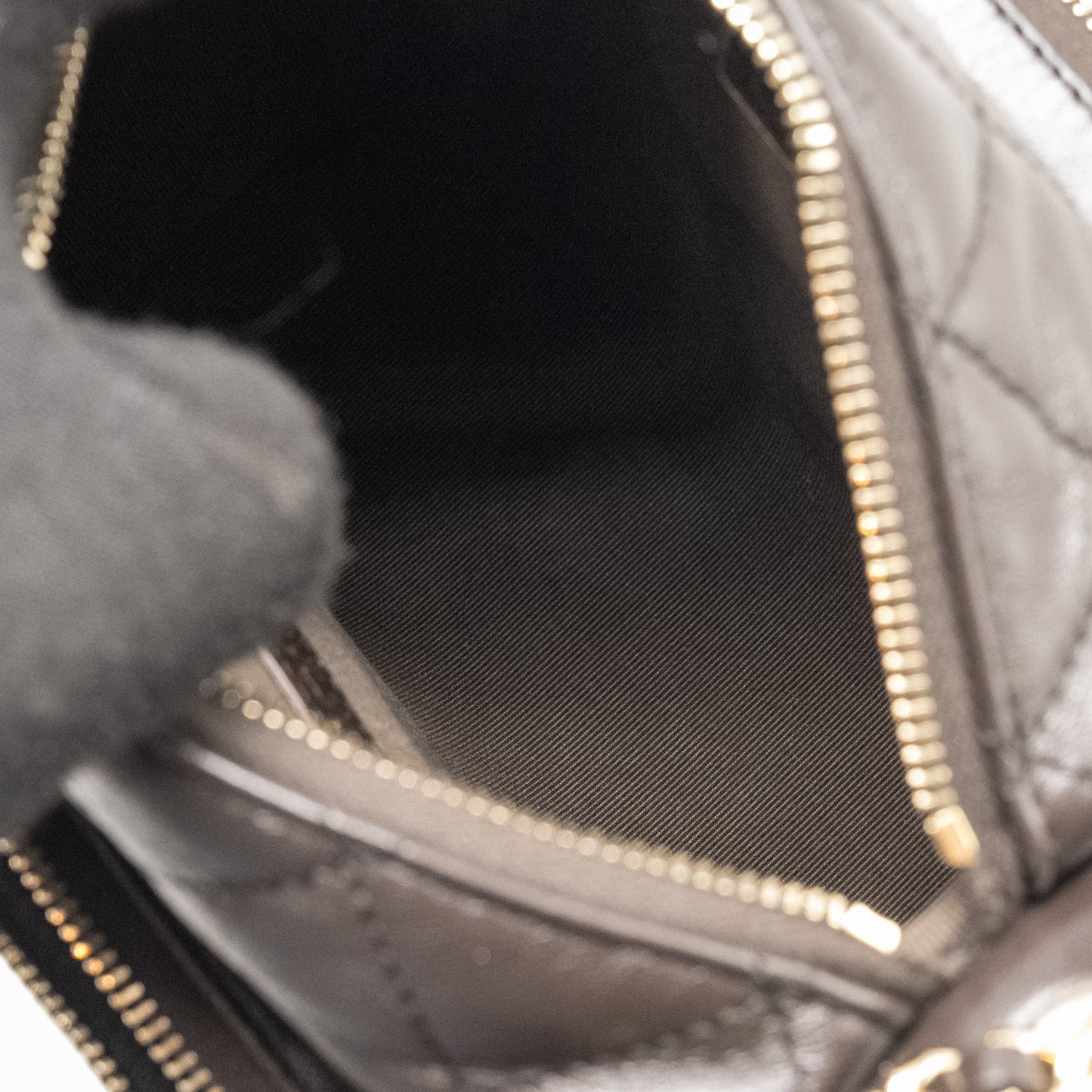 Chanel 24K Small Camera Case Bag Shiny Crumpled Lambskin Dark Brown L (Microchip)
