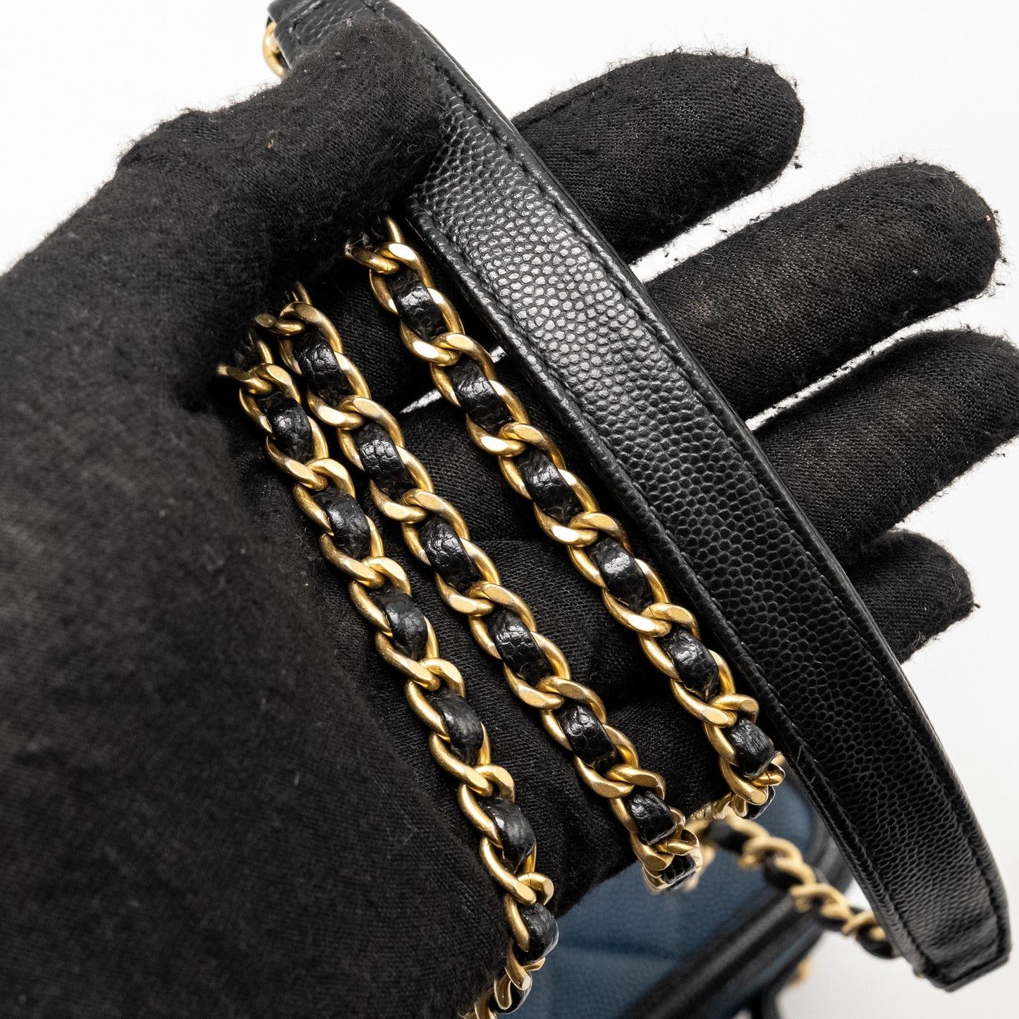 Chanel Small Filigree Vanity Camera Bag Caviar Navy/Black