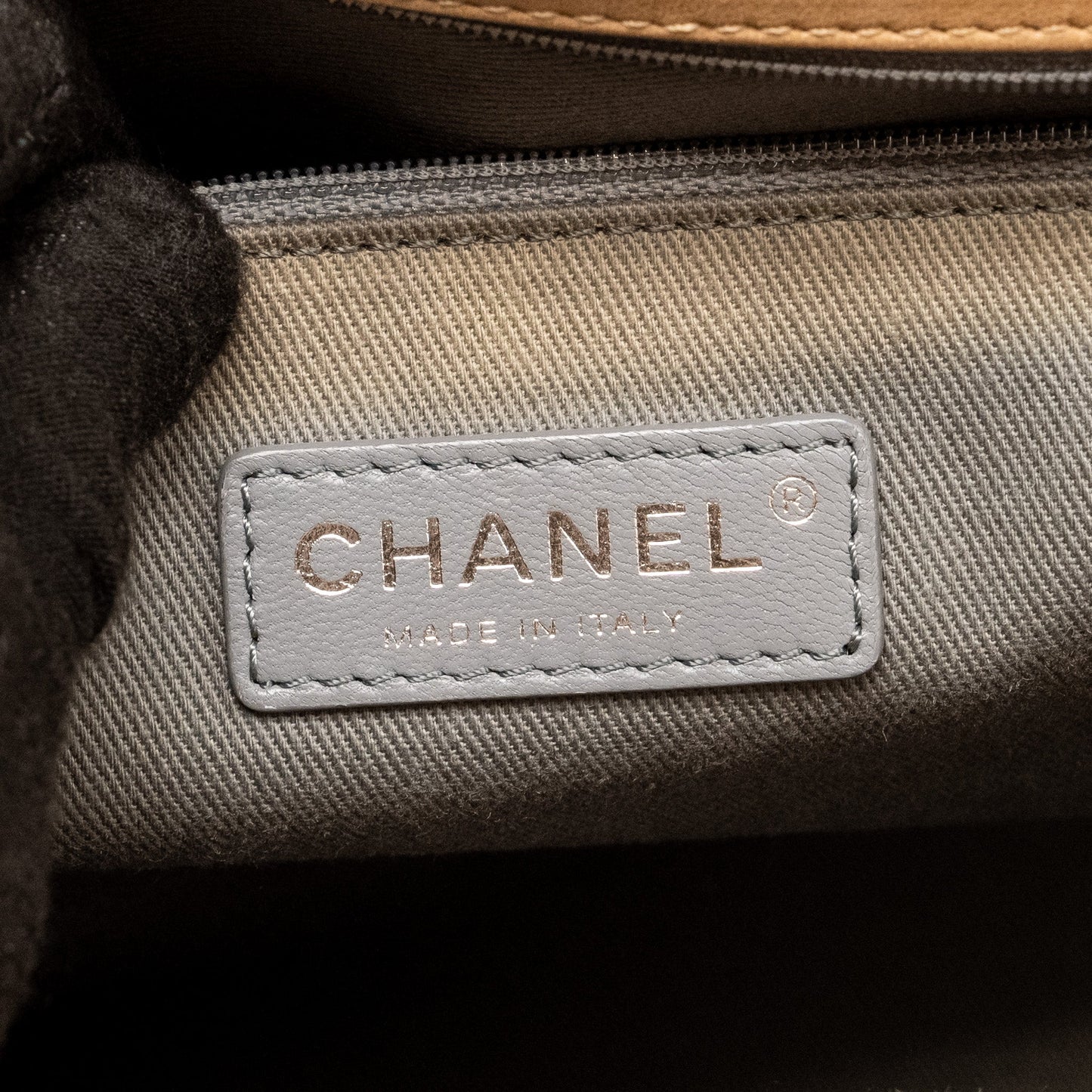 Chanel Large Boy Bag Lambskin Beige Ruthenium Hardware
