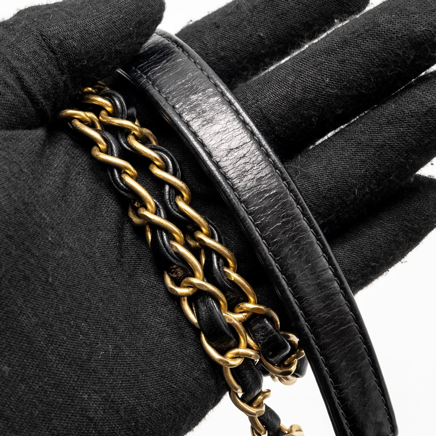Chanel Medium Coco Handle Chevron Calfskin Black