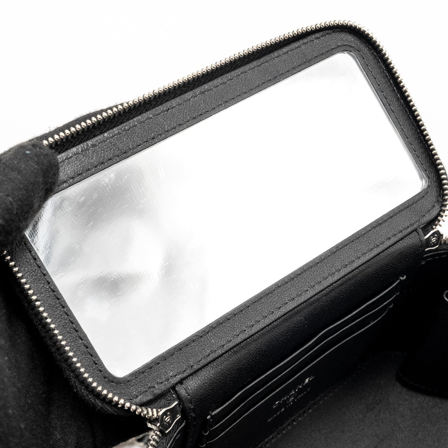 Chanel Top Handle Long Vanity Case Lambskin BLACK  (Microchip)