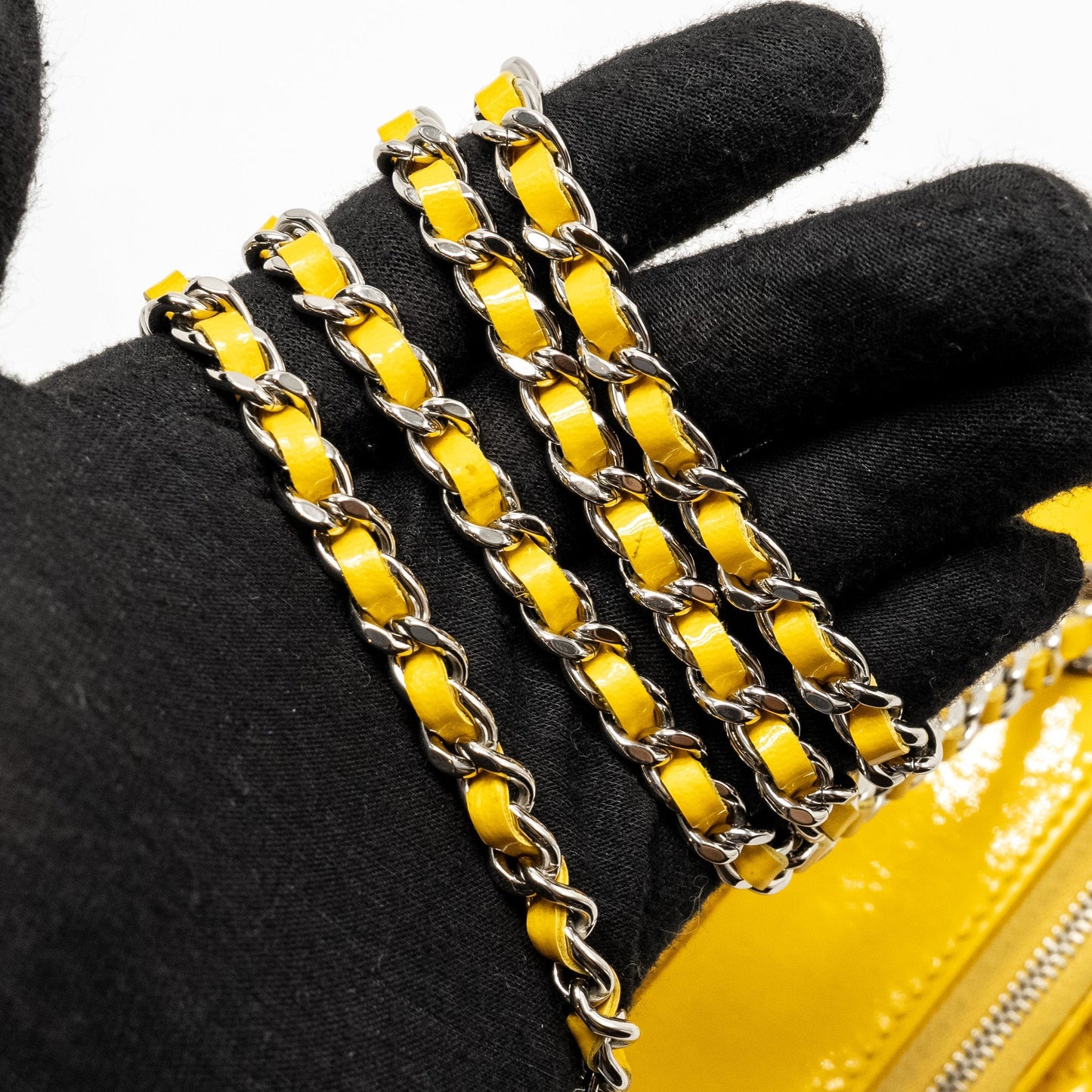 Chanel Pocket Box Camera Bag Patent Yellow