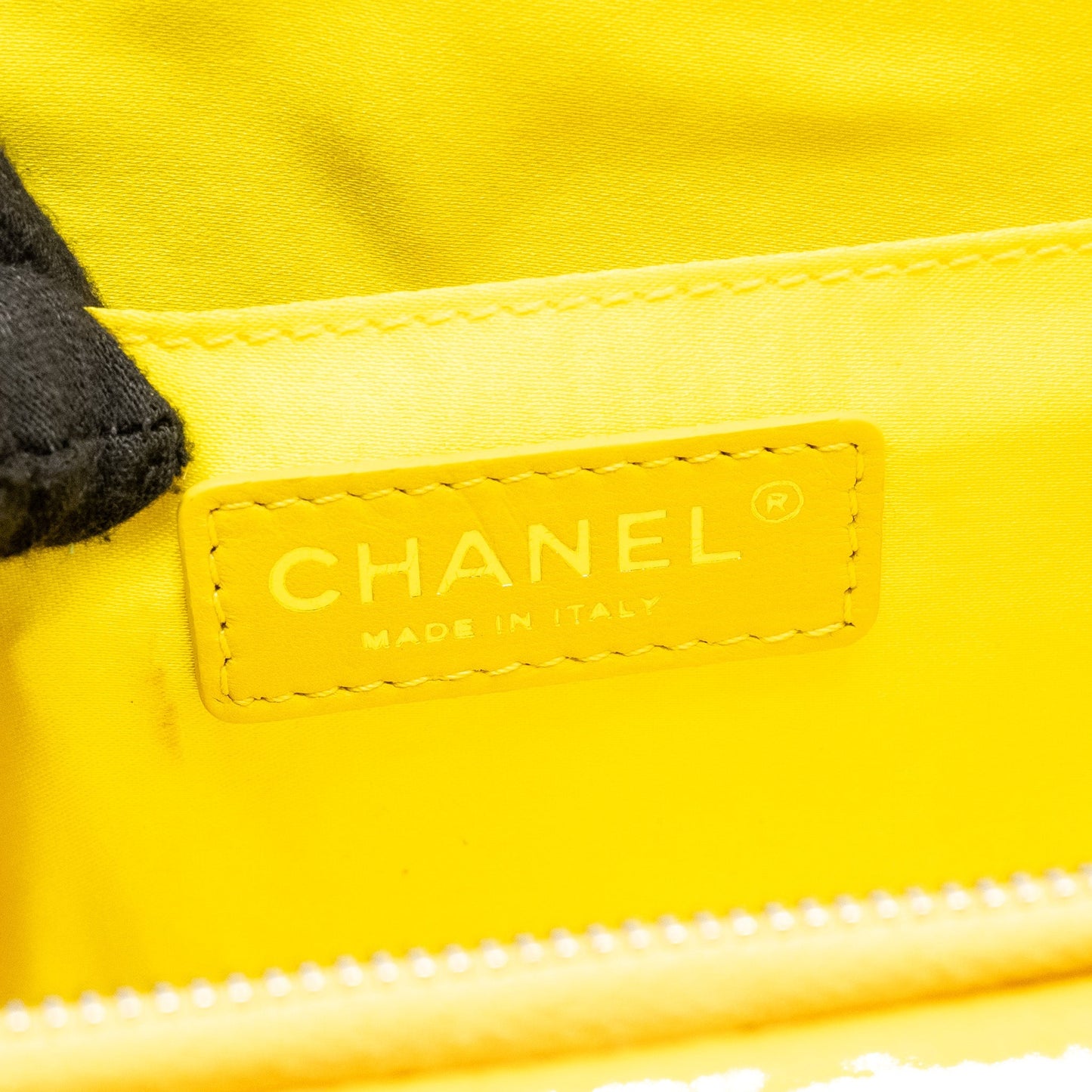 Chanel Pocket Box Camera Bag Patent Yellow