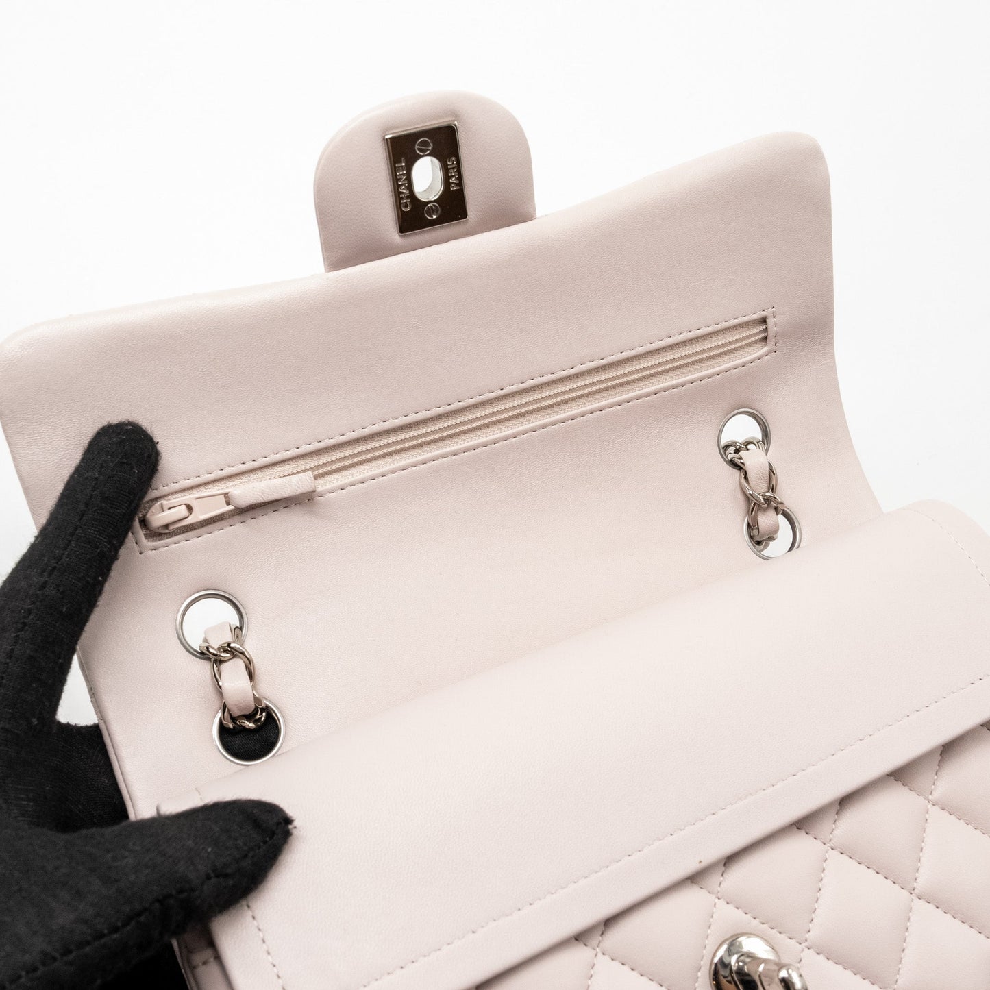 Chanel Small Classic Double Flap Bag Lambskin Light Purple  (Microchip)