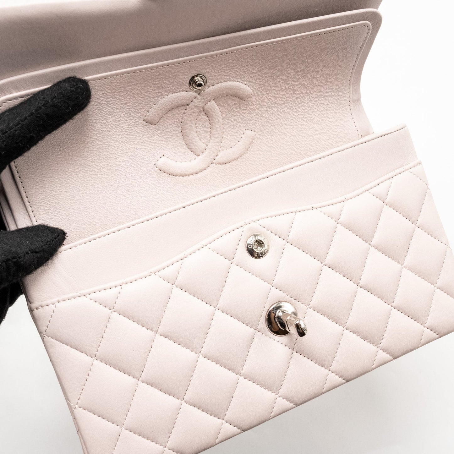 Chanel Small Classic Double Flap Bag Lambskin Light Purple  (Microchip)