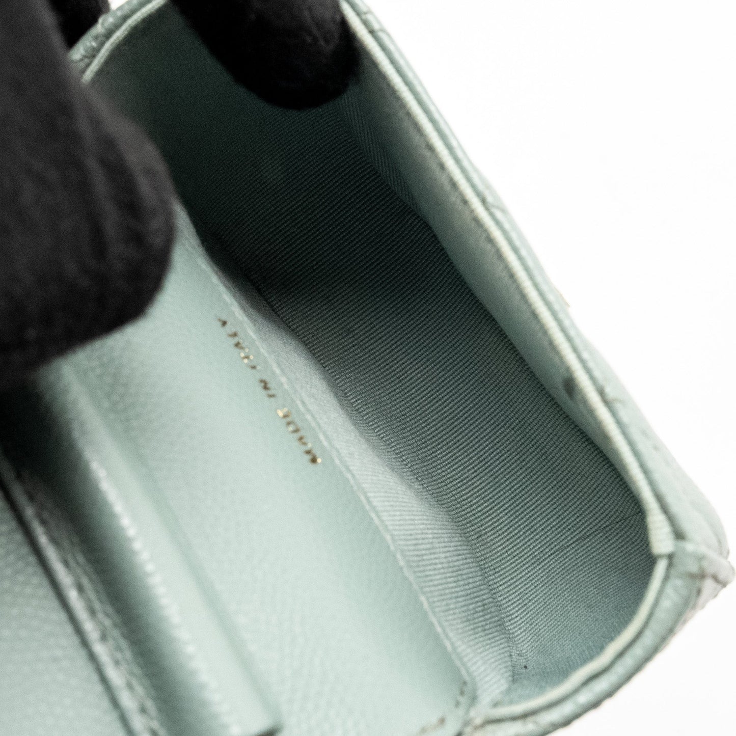 Chanel Mini Flap Vanity With Chain Caviar Light Green L