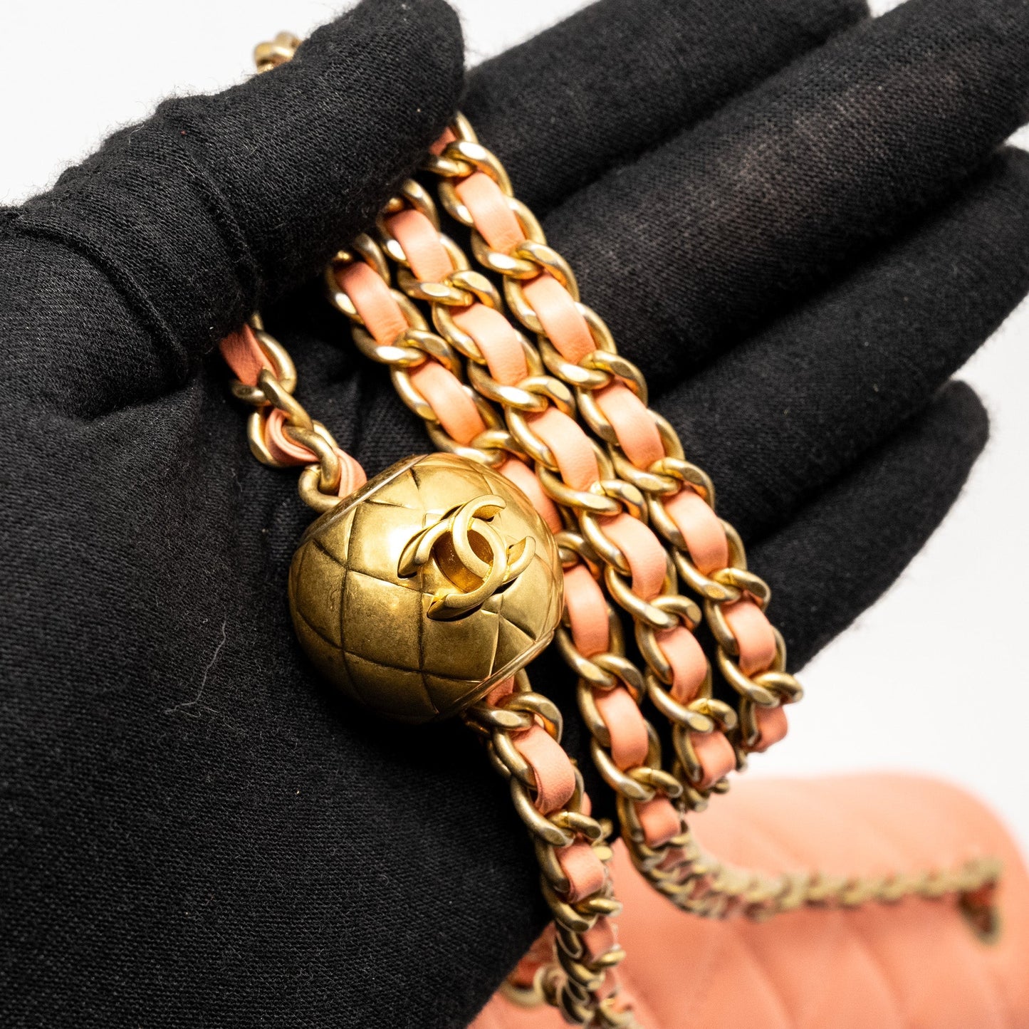 Chanel Pearl Crush Mini Square Lambskin Coral  (Microchip)